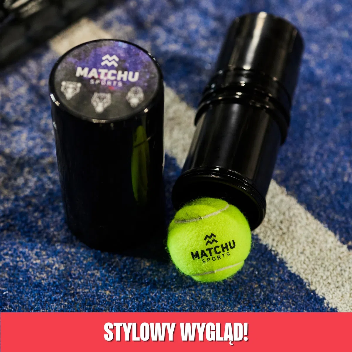 MATCHU - Regulator ciśnienia do piłek do padla i tenisa - Uchwyt ciśnieniowy - Przywracacz ciśnienia - Uchwyt ciśnieniowy do piłek - Przedłuża żywotność - 22x8,3x CM - PRO Edition - Czarny
