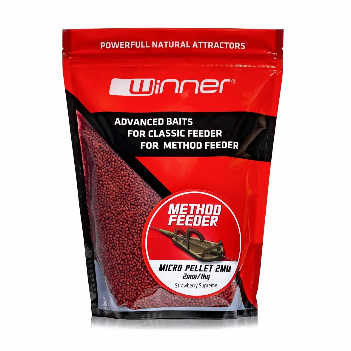Winner Method/Feeder Pellet 2mm/1kg Truskawka Supreme