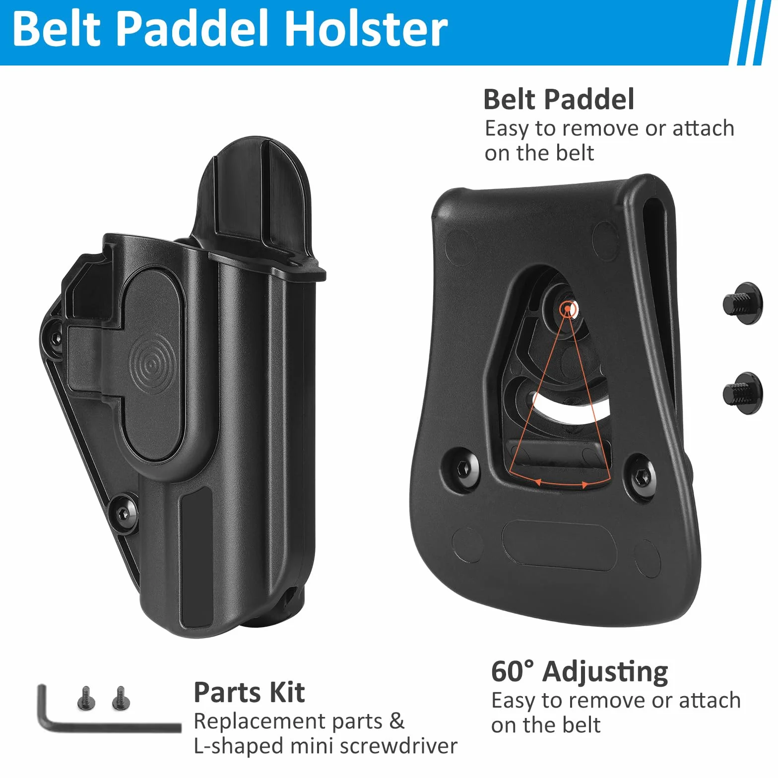 efluky Universalny Pokrowiec na Pistolet Fit G17, G19, G19x, G26, G34, G43, G48, Ruger Max-9mm, Ruger 57, Scct-1/2, S&W M&P 9. 380 Shield ez, Springfield Armory Hellcat/Hellcat Pro, Paddle 60°