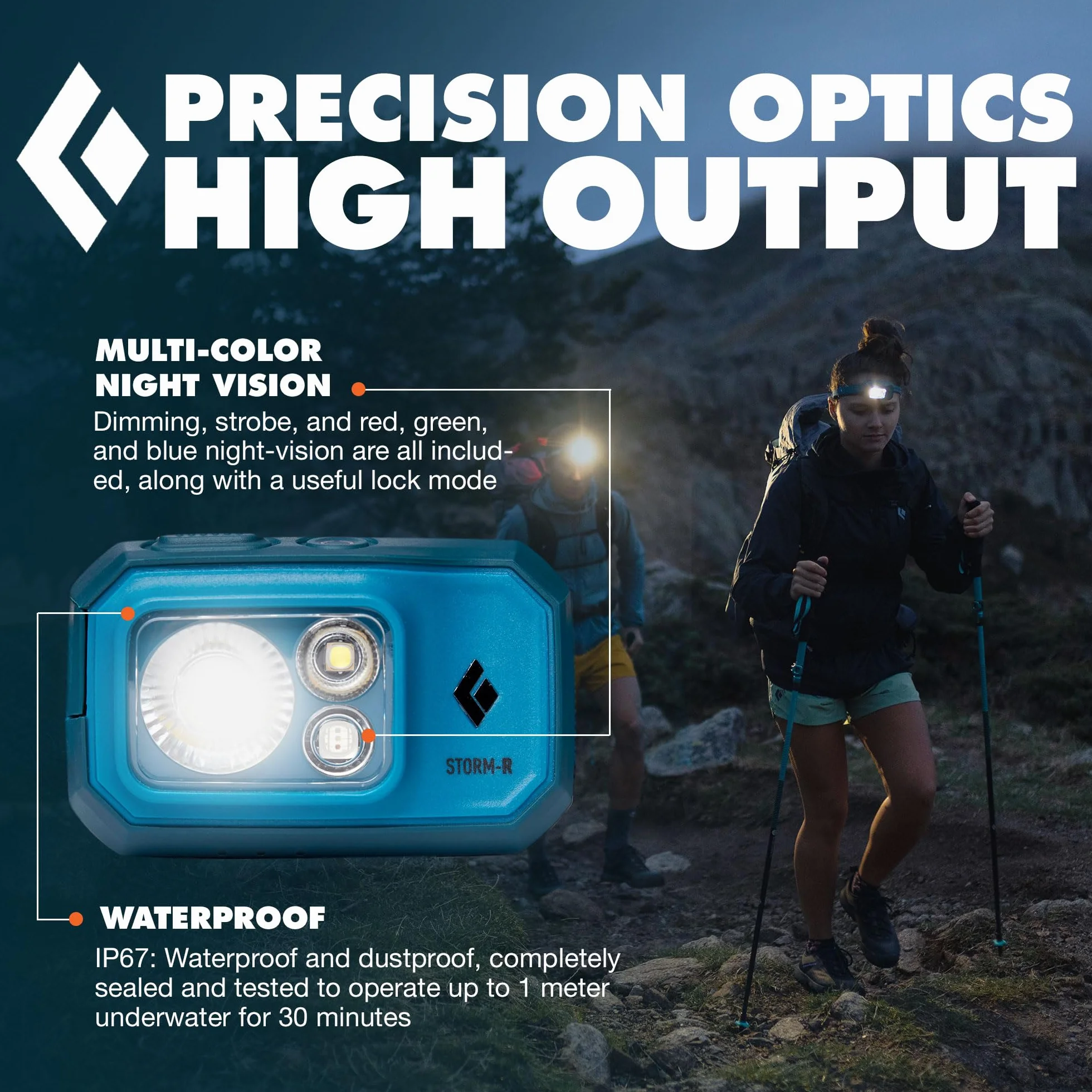 Black Diamond Storm 500-r Headlamp niebieska latarka czołowa