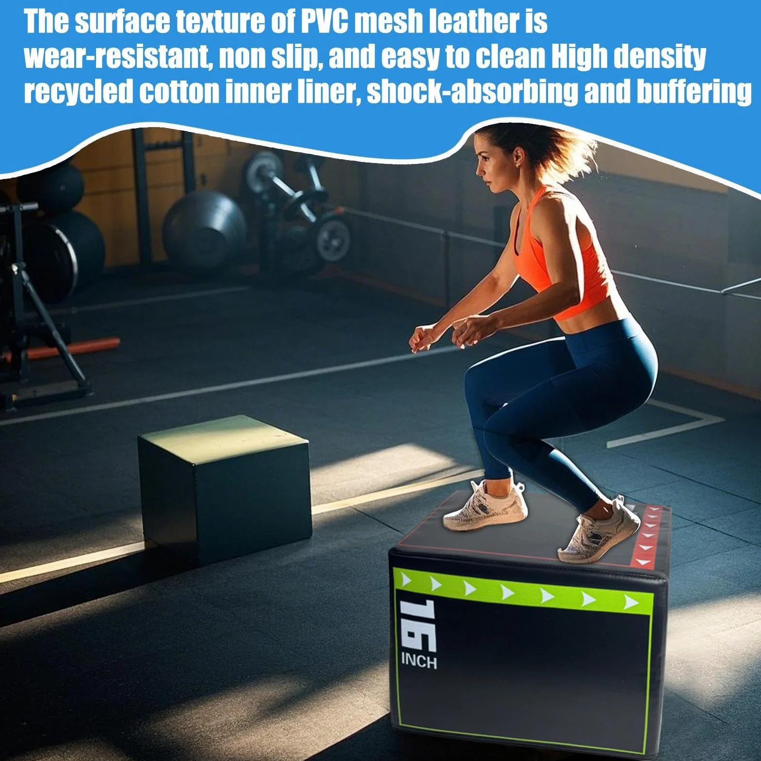 Plyometryczne pude?ko treningowe, odporne na wstrz?sy, platformy fitness do domowej si?owni, antypo?lizgowe ?dzie do ?wicze? do treningów skokowych, wytrzyma?y, odporny na zu?ycie sprz?t skokowy