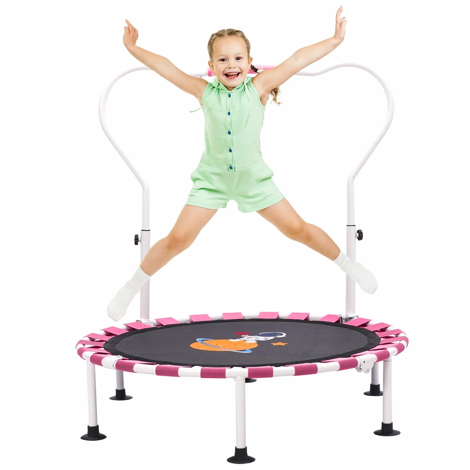 Trampolina dla dzieci 101 cm składana z odbijaniem bungee regulowanym uchwytem piankowym