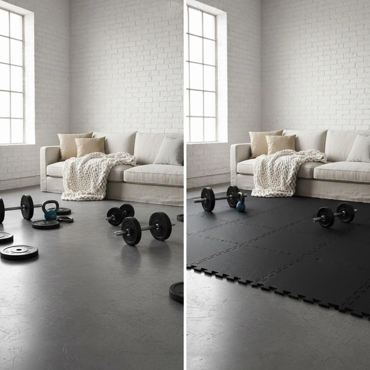 eyepower 1,7 m² mata ochronna na pod?og? Fitness 18 p?yt pod?ogowych 30 x 30 Homegym mata do fitnessu mata pod?ogowa do si?owni, sprz?t fitness, mata izolacyjna do bie?ni, roweru, urz?dzenia
