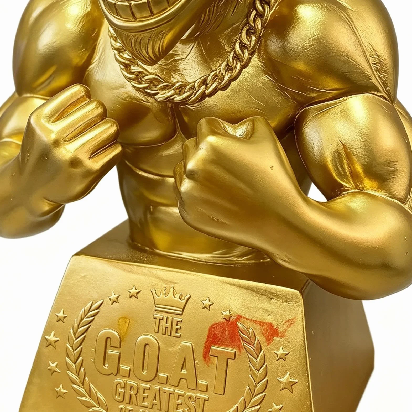 Muscle Goat Football Player humorystyczna figurka na biurko złota żywica rzeźba