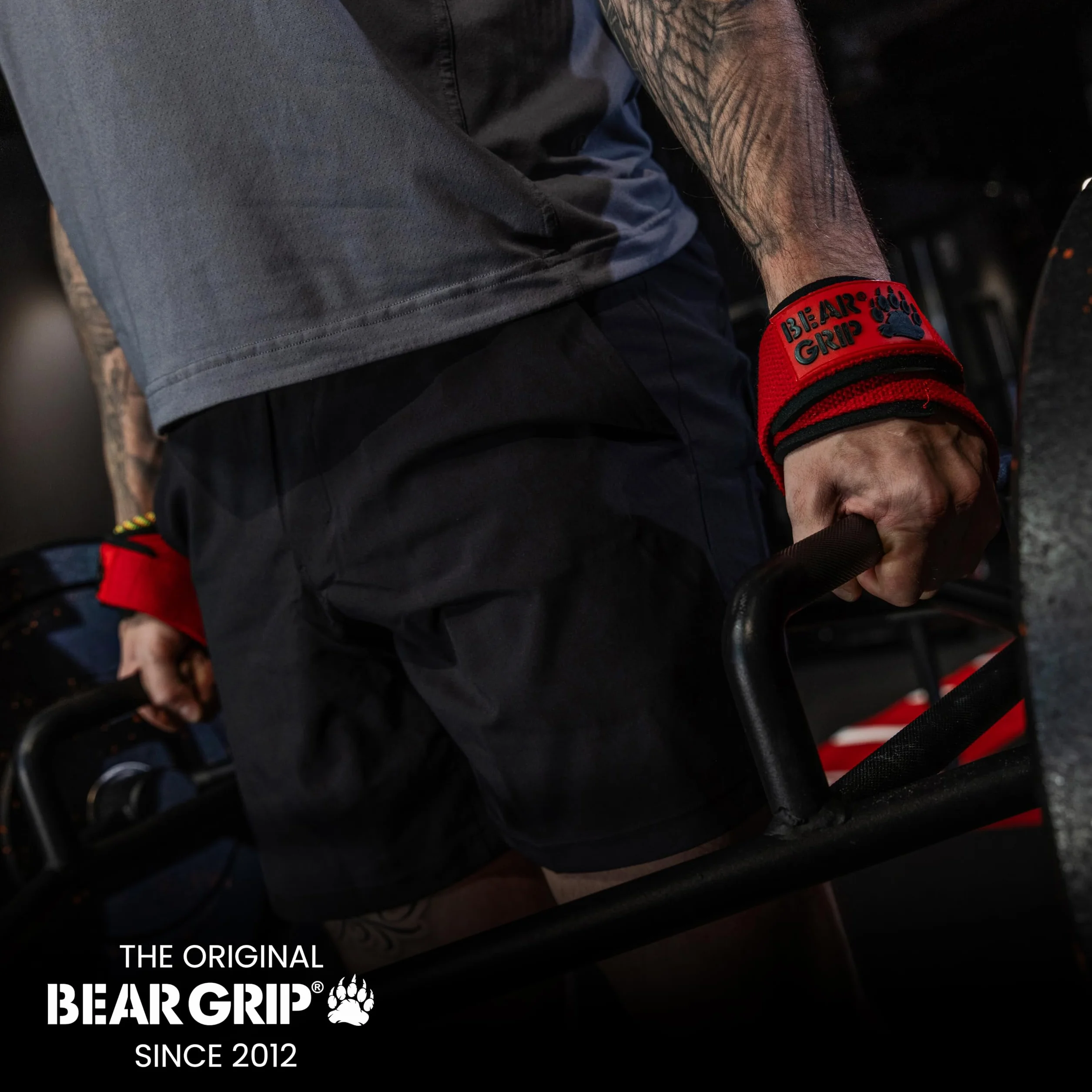 BEAR GRIP - Paski do podnoszenia ciężarów premium Figura 8 (sprzedawane parami) (brązowe)