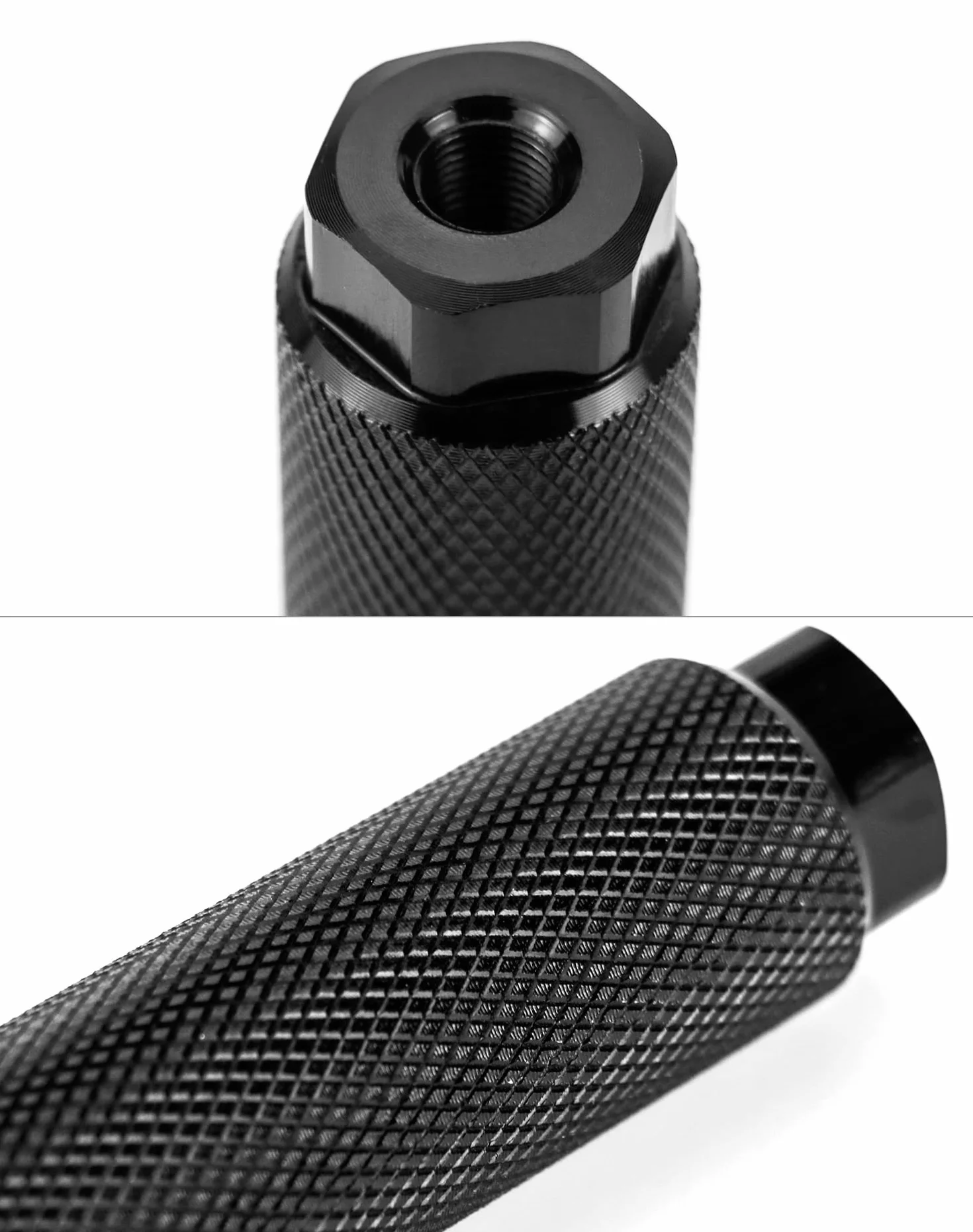 QWORK® Kołki rowerowe, kołki BMX, podnóżki rowerowe ze stopu aluminium, do BMX, roweru górskiego, roweru szosowego, kołki kaskaderskie, obciążenie 100 kg (czarny)
