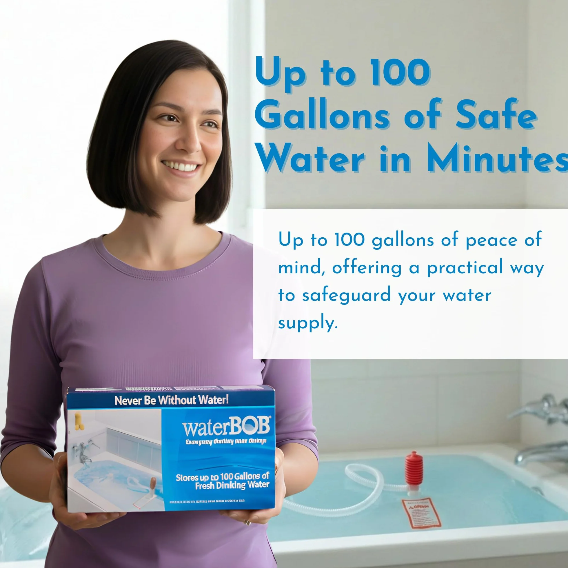 WaterBOB | Awaryjny pojemnik do przechowywania wody w wannie, przechowywanie wody pitnej, przetrwanie huraganu, bez BPA (100 galonów) (1)
