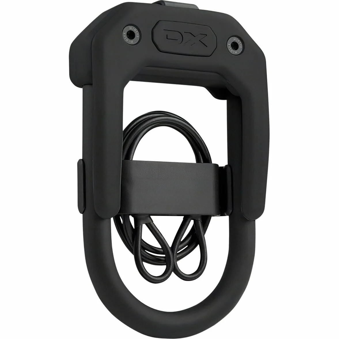 Hiplok DXC, U-lock z dodatkową linką stalową, Unisex, ALL BLACK, Wymiary zapięcia: 15 cm × 8,5 cm + 100 cm