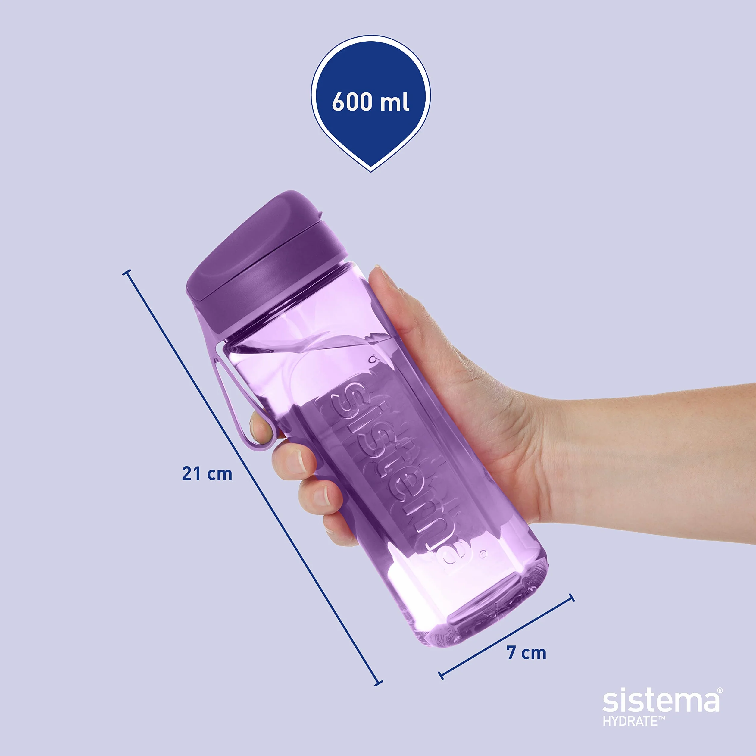 Sistema Swift Sports butelki na wodę 600 ml Tritan, bez BPA, odporne na uderzenia, 2 sztuki