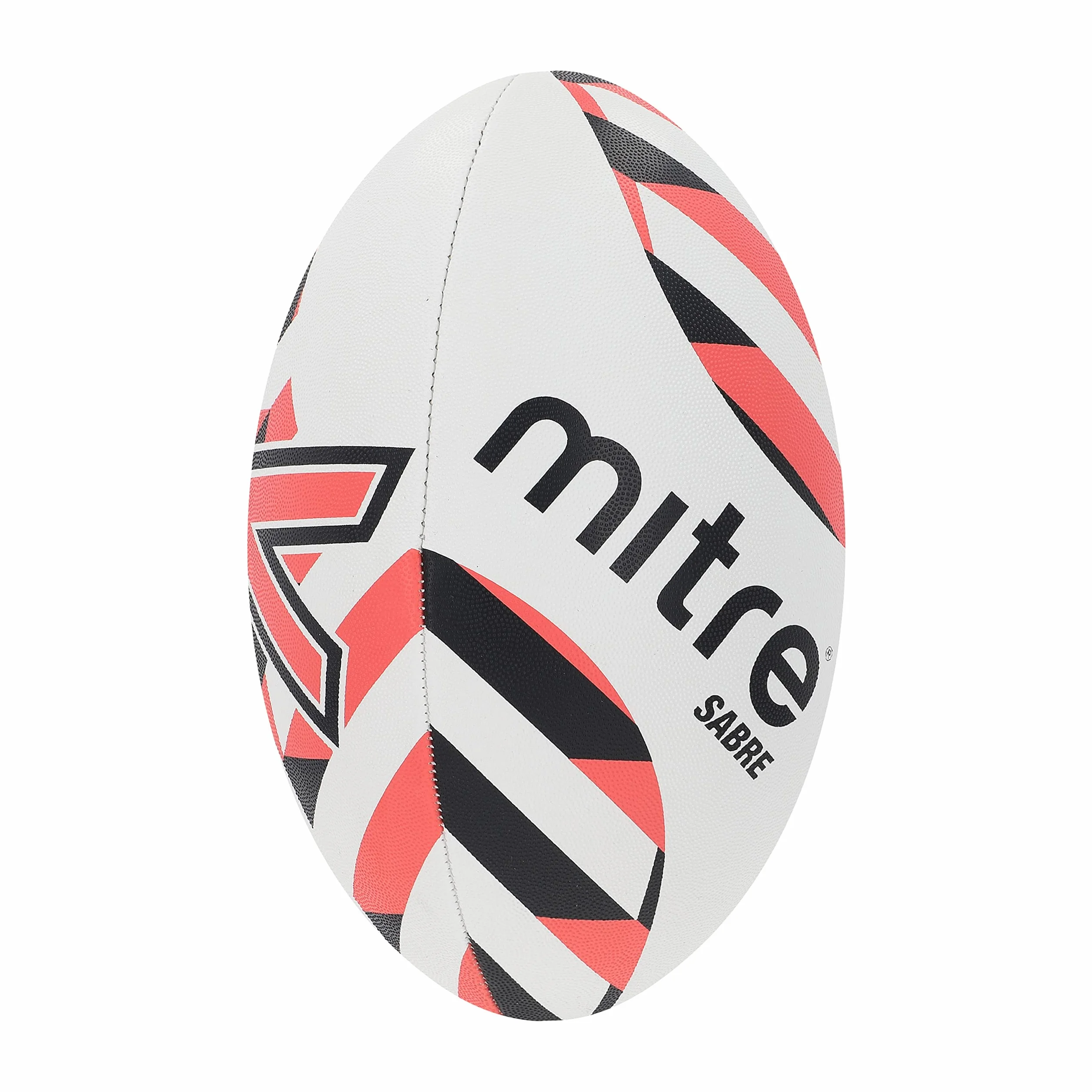 Mitre Piłka do rugby, bardzo mocna podszewka, pełna waga, bardzo popularna, biała/czarna/pomarańczowa, 5