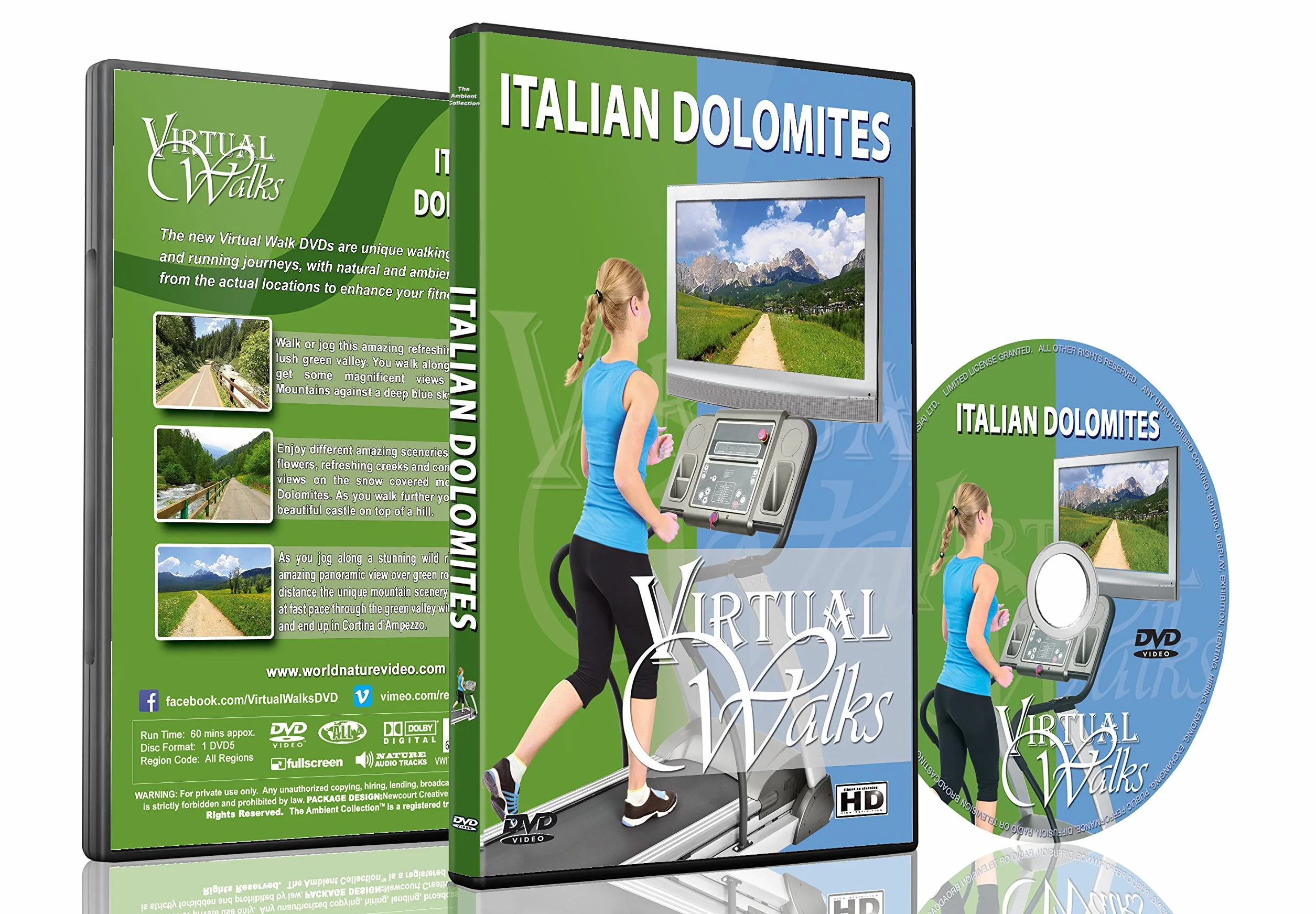Wirtualne spacery - Włoskie Dolomity na spacery halowe, Treadmill and Cycling Workouts