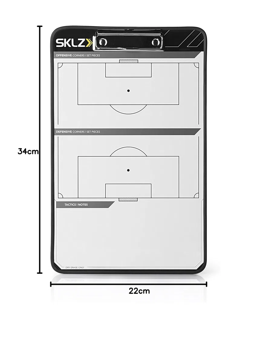 SKLZ Pomocnik coachingowy Magna, dwustronna tablica magnetyczna, tablica suchościeralna, sprzęt treningowy piłkarski, biały, 20 cm x 33 cm
