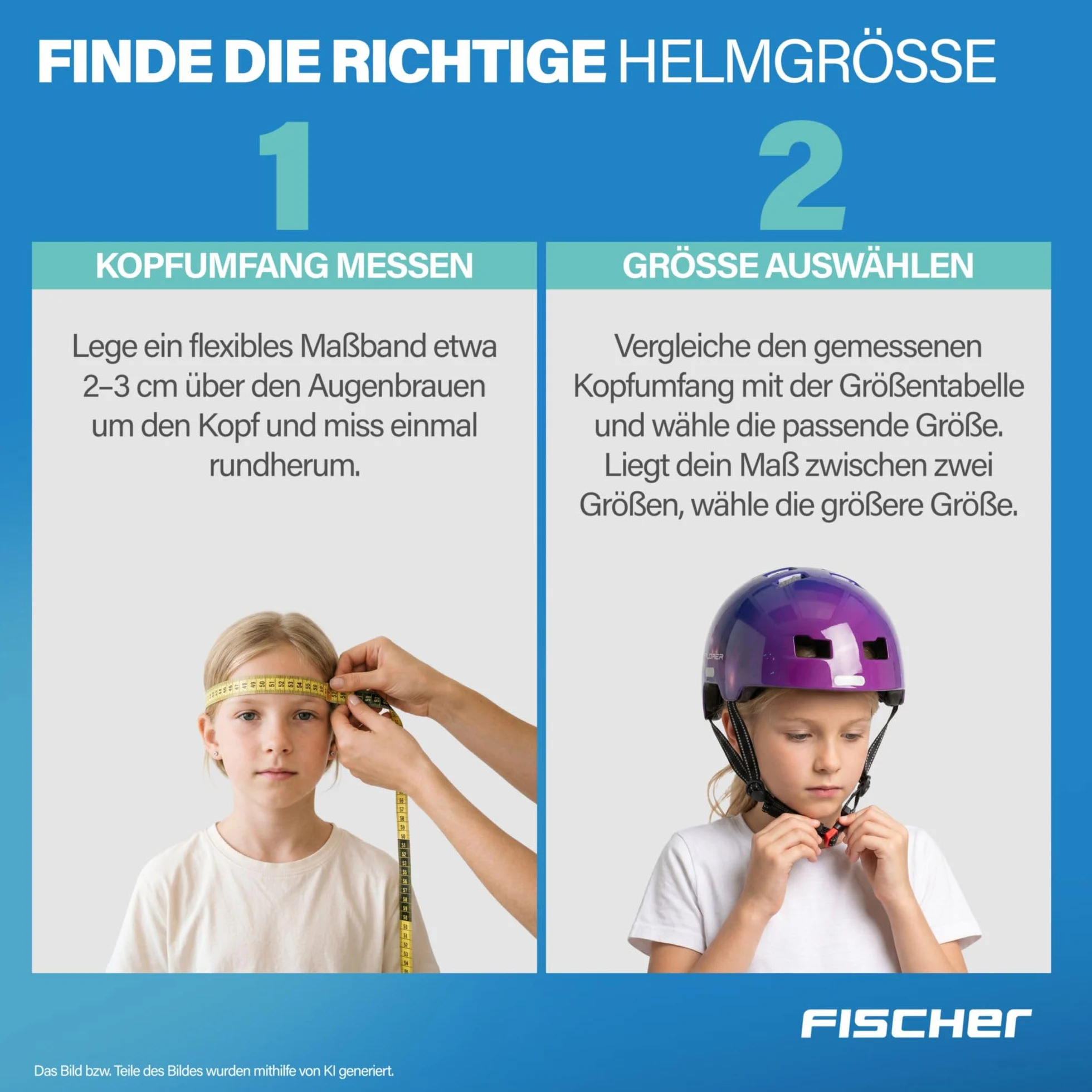 FISCHER BMX kask rowerowy, kask rowerowy Dirt Bike Plus Explorer, S/M, 54-59 cm, niebieski, z wbudowanym tylnym światłem LED