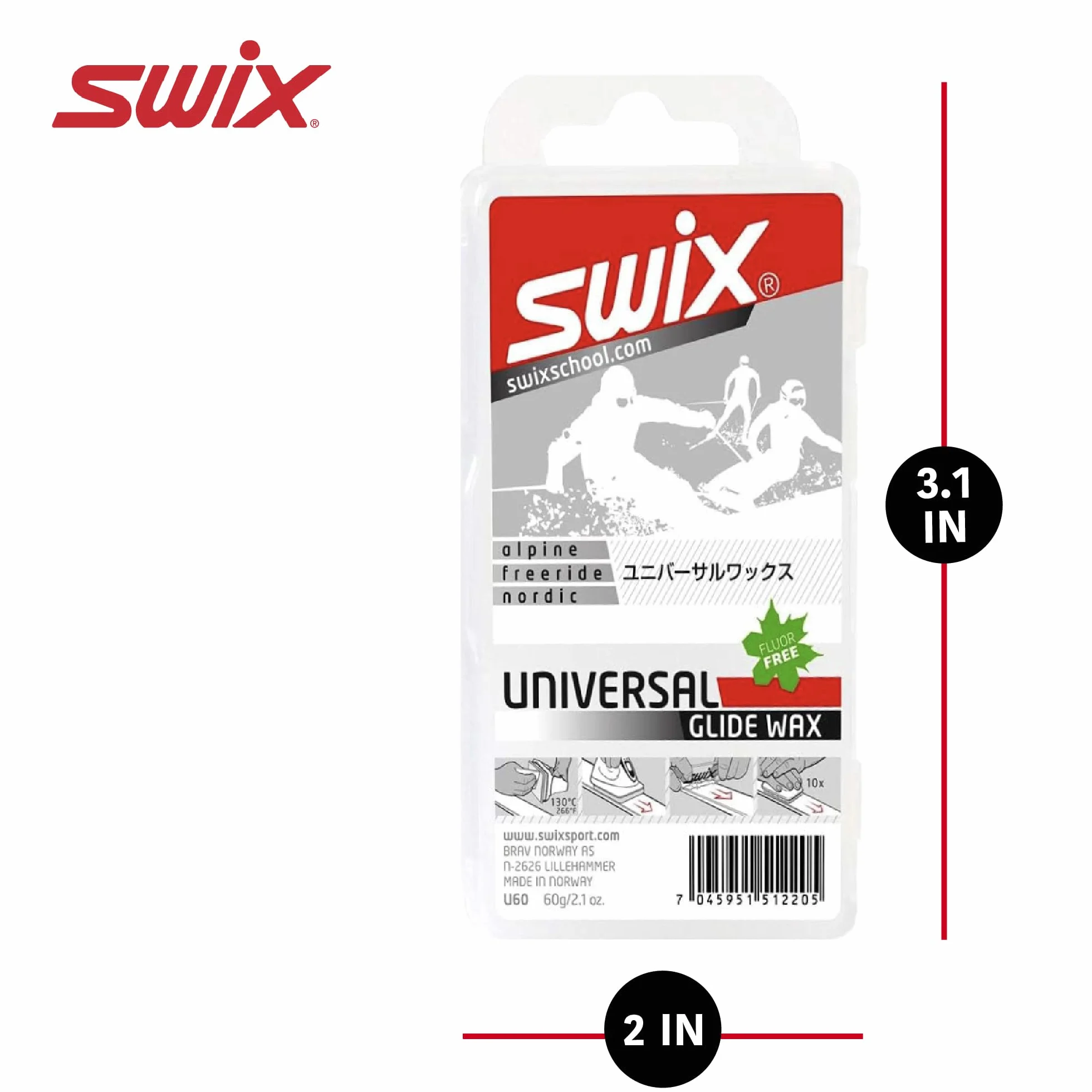 Swix Uniwersalny wosk do jazdy na nartach/snowboardzie, 60 g lub 180 g