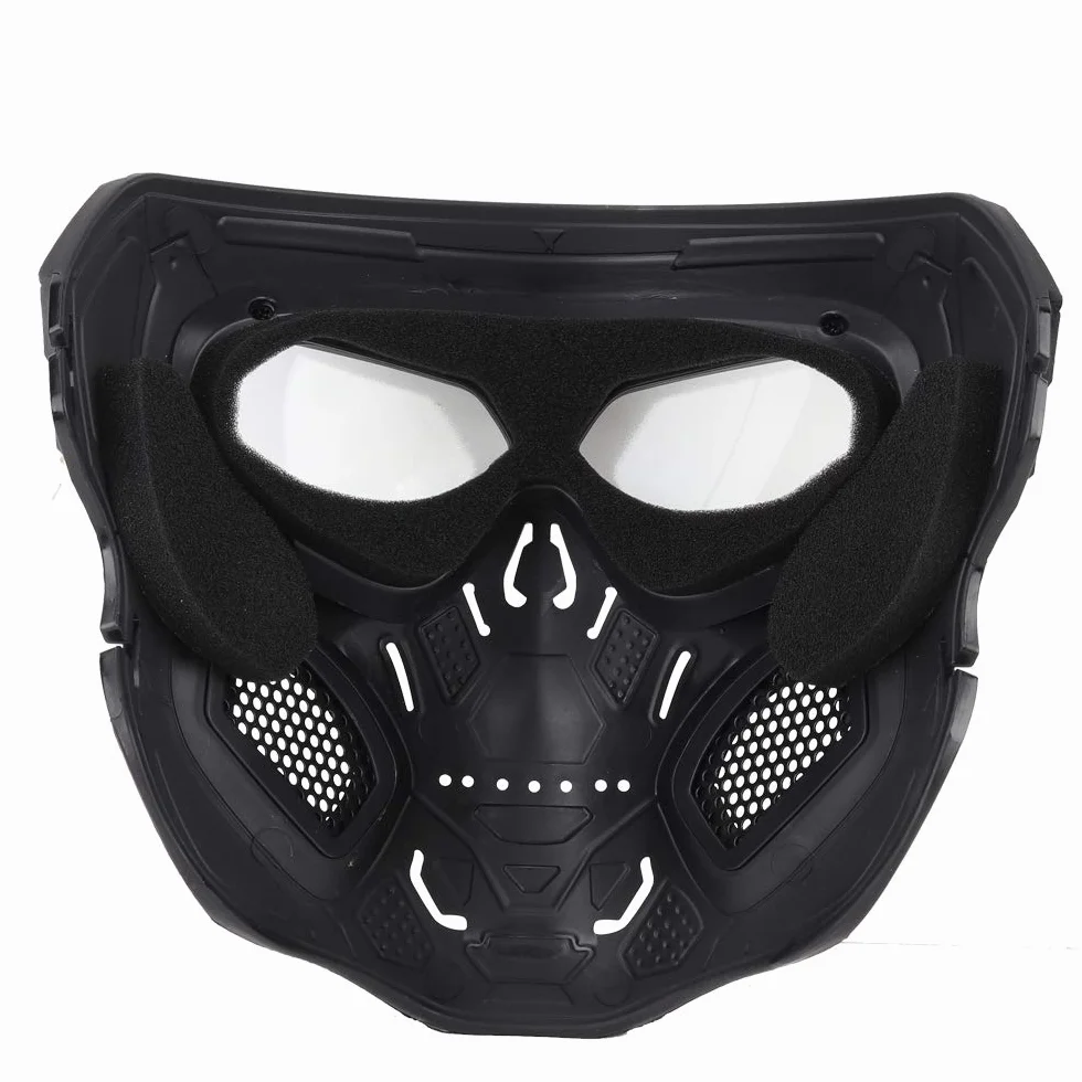 Paintball kask taktyczny maski czaszki oddychające strzelanie maski myśliwskie mężczyźni pełna twarz airsoft wojskowa maska na imprezę Halloween