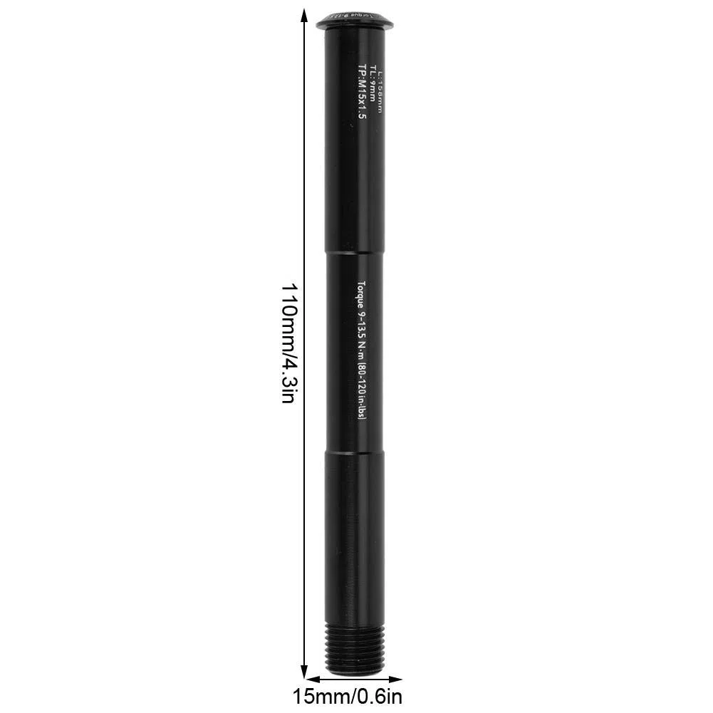 Keenso Oś widelca przedniego, rura piasty ze stopu aluminium dzięki wzmocnieniu fali do rowerów górskich RockShox (czarna) (15 x 110 mm (158 l)