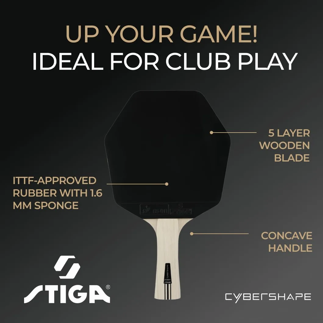 STIGA Rakieta do tenisa stołowego Cybershape Hobby - rakieta do tenisa stołowego o wyjątkowym kształcie cybershape
