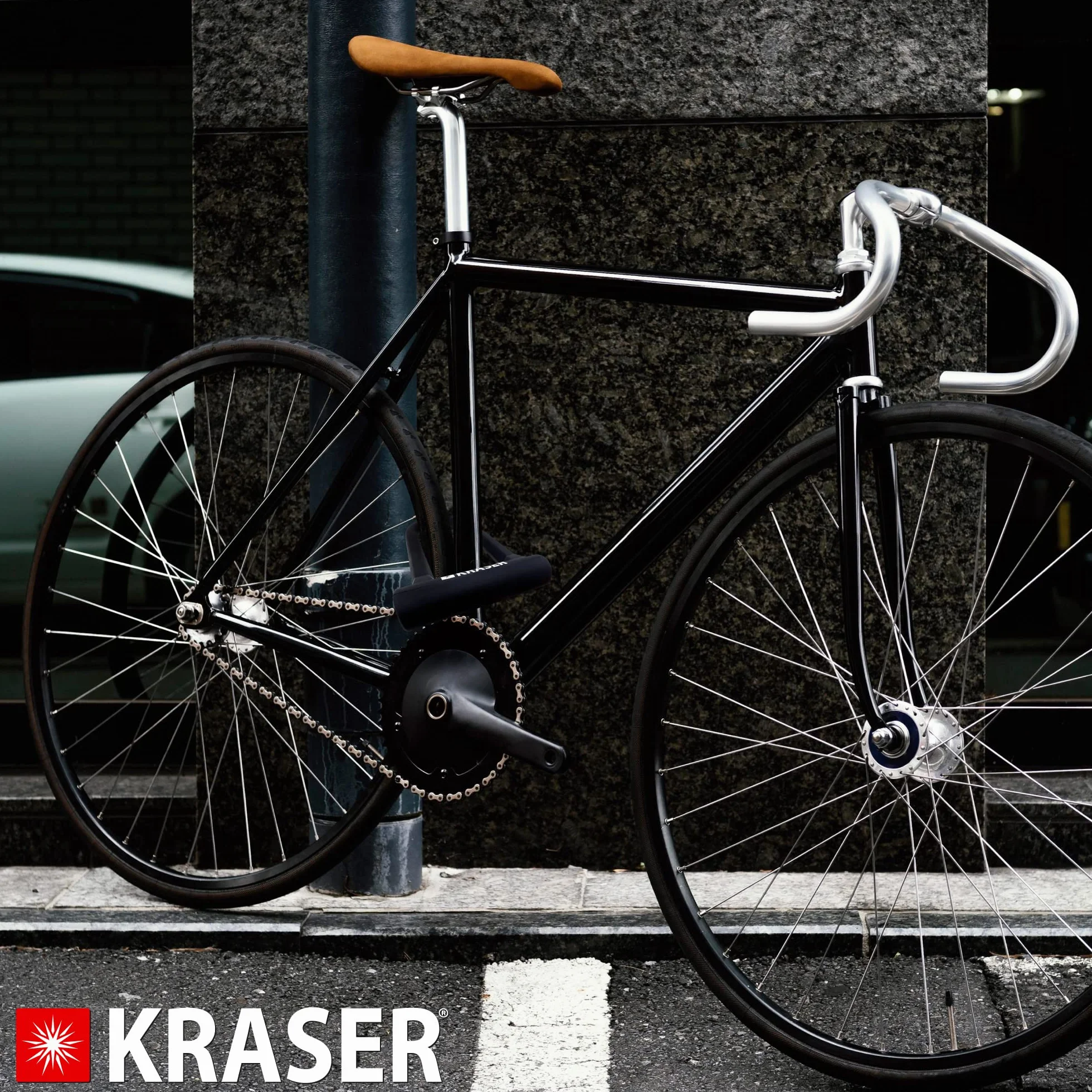 KRASER KR65145B Zapięcie Rowerowe Universalny Rower U-lock Blokada + Metalowa Elastyczne Kablowa 120cm + Uchwytem Montażowym