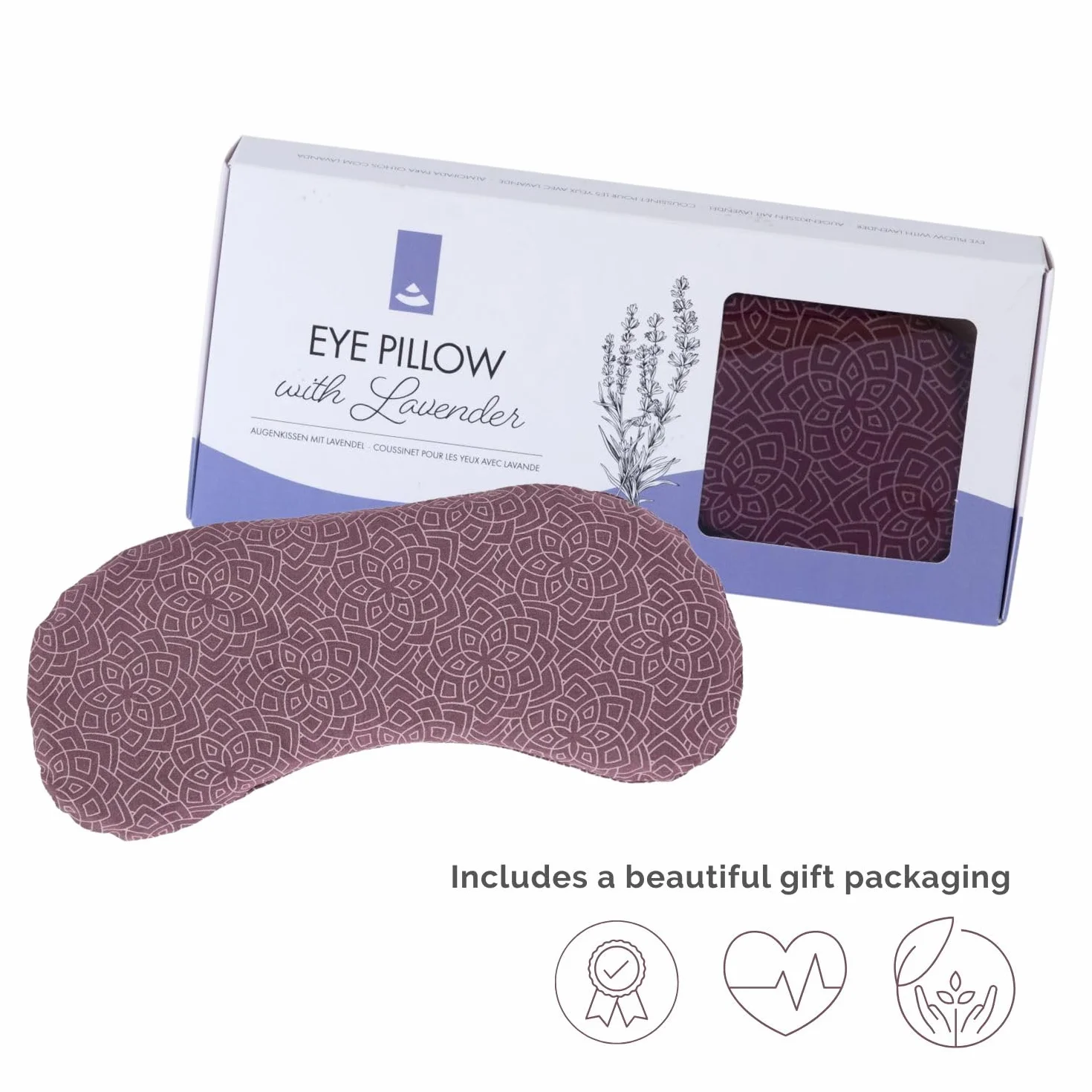 Bodhi Miękka poduszka pod oczy z bawełny, wypełnienie z ekologicznego nasion lnu i ekologicznej lawendy, wegańska, maska na oczy do jogi, relaksu i medytacji, dostępna w wielu wzorach
