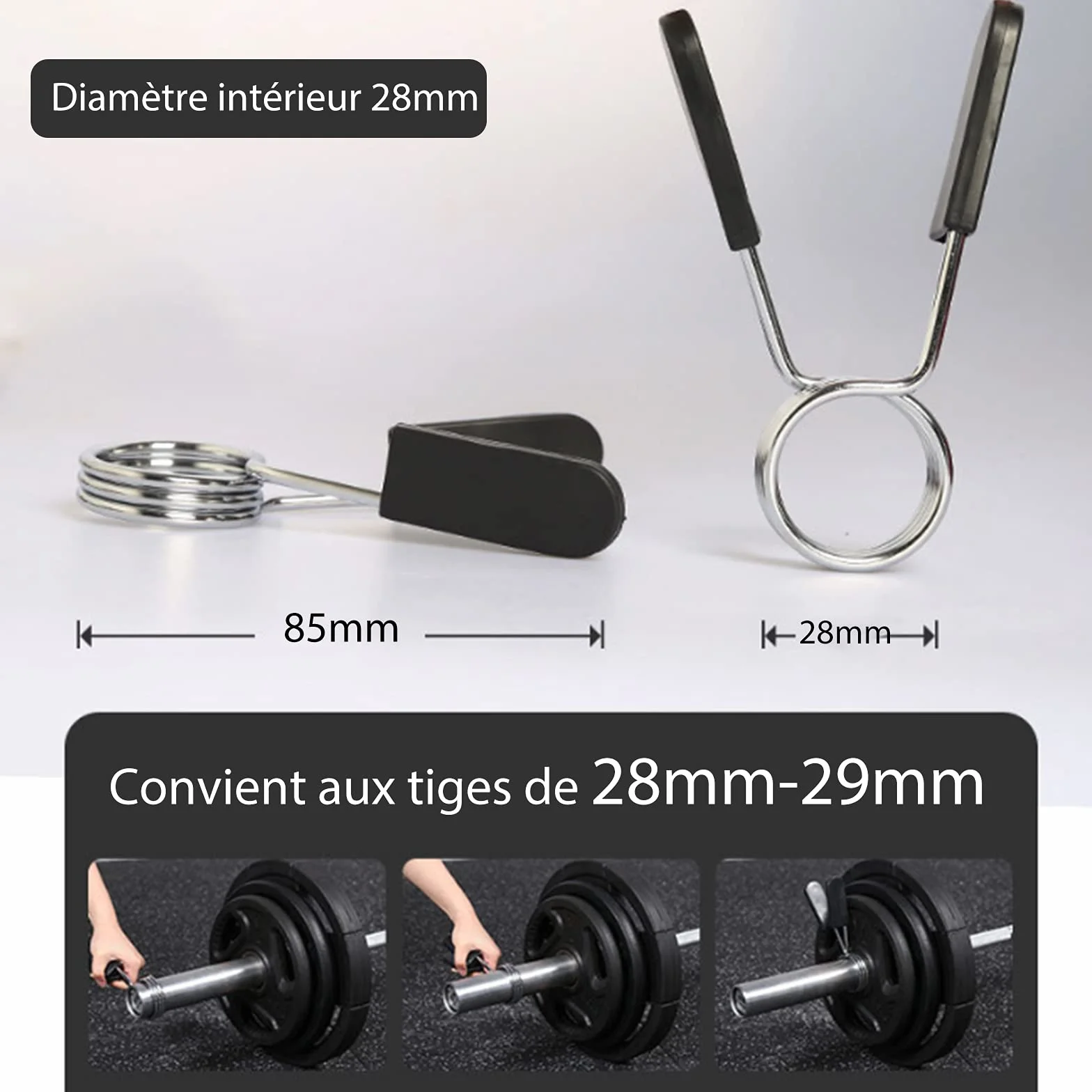 THETAG szczypce sprężynowe do hantli 28 mm 4 szt.
