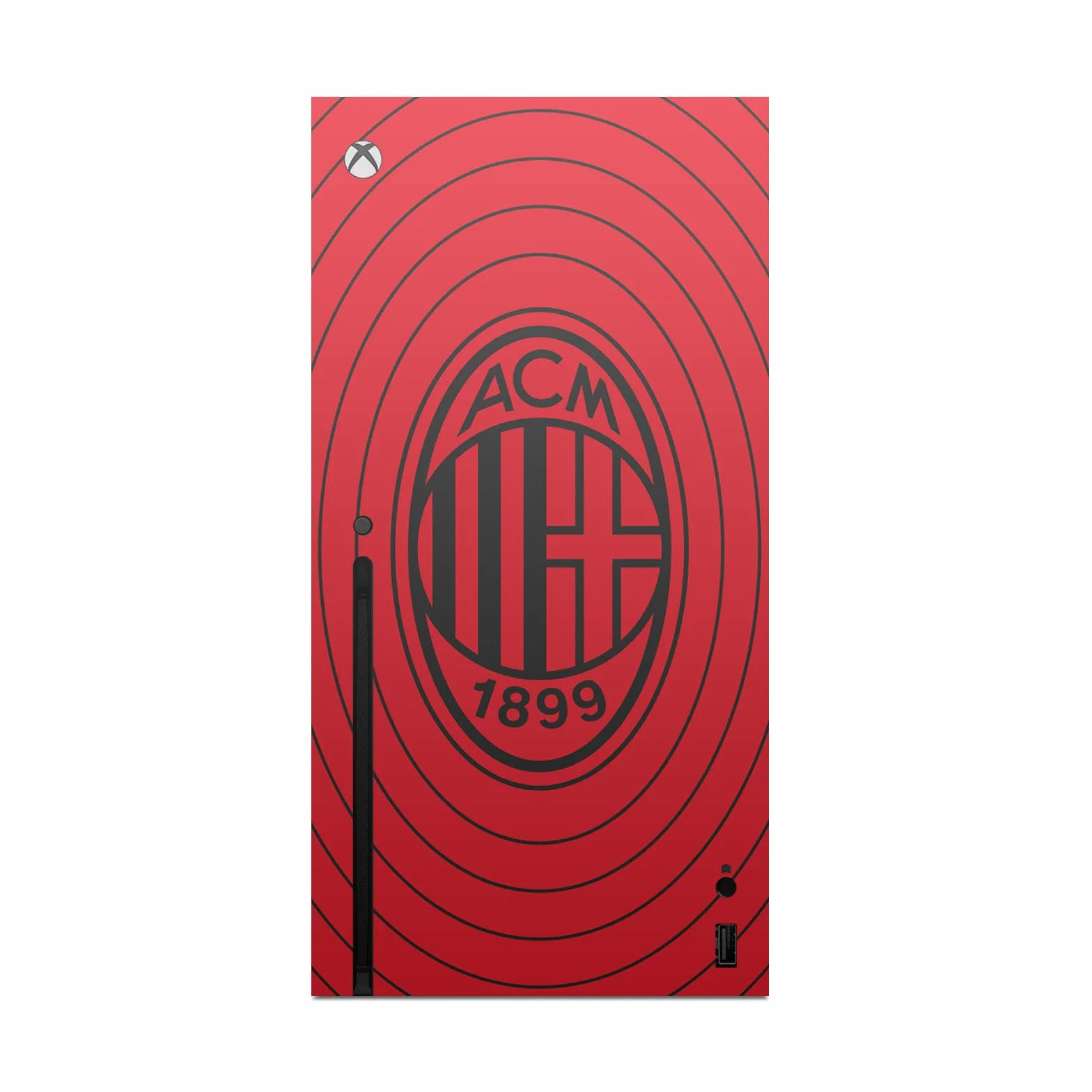 Head Case Designs Oficjalnie Licencjonowany AC Milan Czerwone i Czarne Sztuka Naklejka Winylu Skóry Naklejka Pokrywa Kompatybilny z Xbox Series X Console and Controller Bundle