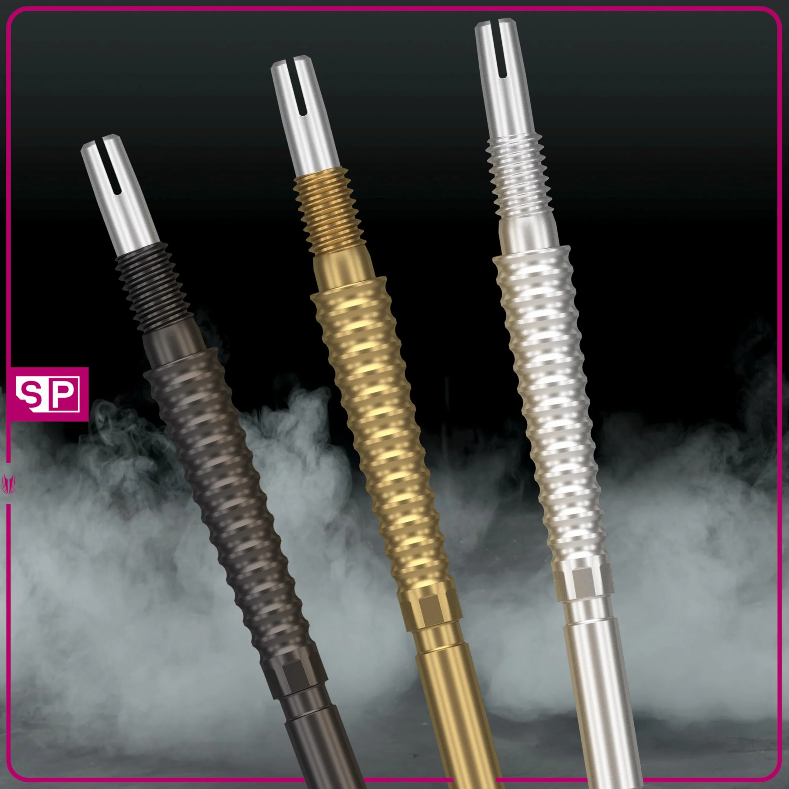 Target Darts Swiss Point Storm Dart Points, LNC (Zestaw 3 końcówek) 26MM/30MM/35MM - Złote/Srebrne/Czarne | Zmień rzutki, Swiss Storm Points, Profesjonalne akcesoria do rzutek