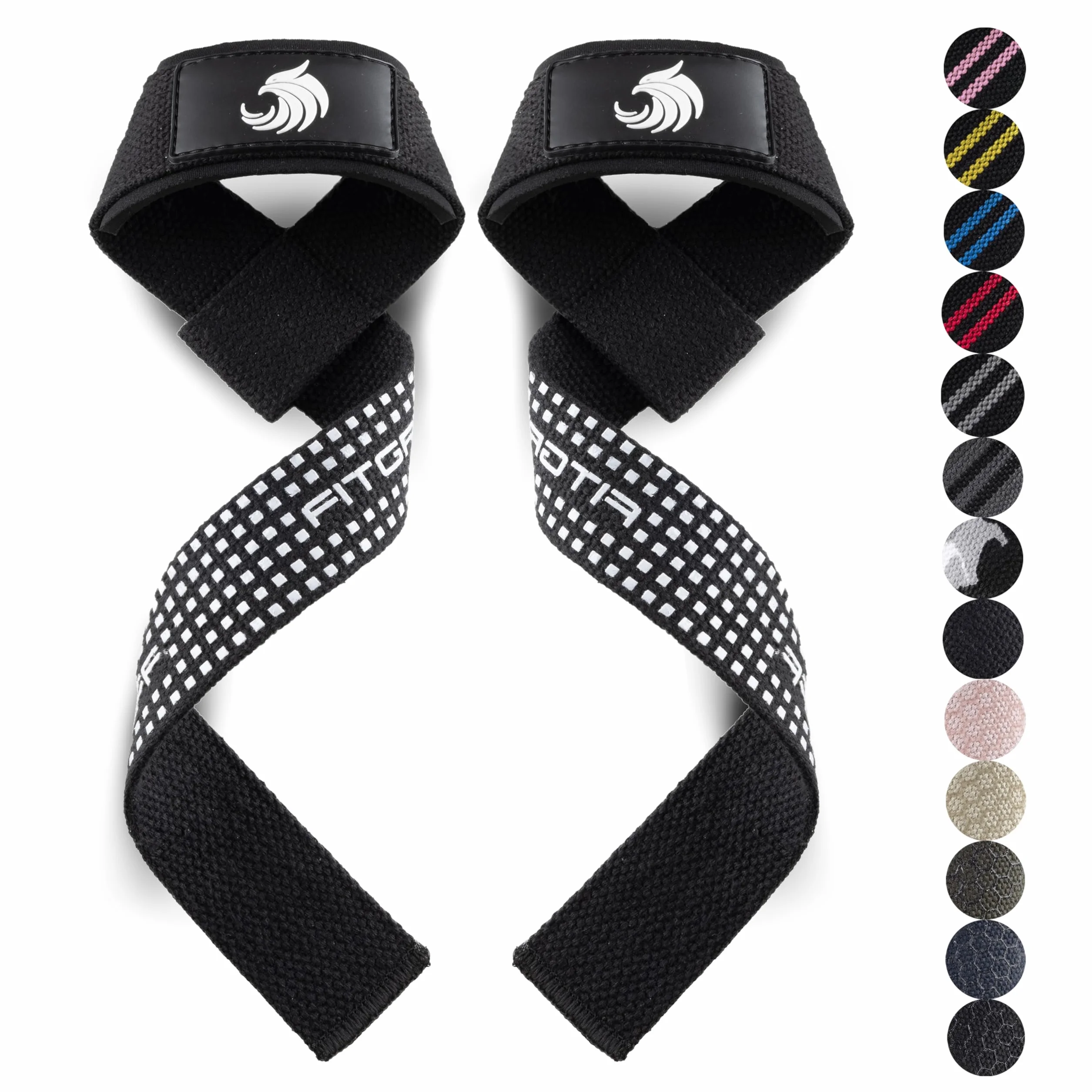 Fitgriff® Paski do podciągania (wyściełane) do treningu siłowego, kulturystyki, fitnessu, martwego ciągu, dla kobiet i mężczyzn (Silicone Grip)