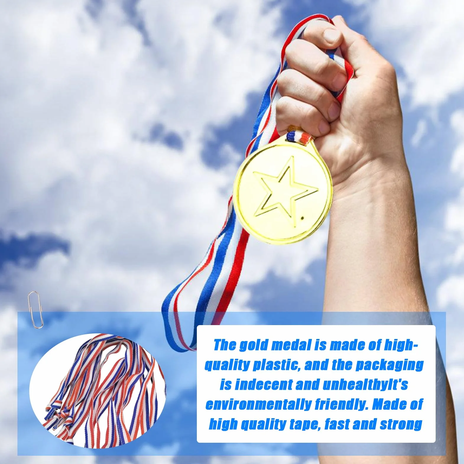 50 sztuk medali zwycięzców, medale z tworzywa sztucznego, złote medale dla dzieci, medale zwycięzców, medale dla dzieci, na Dzień sportowy, przyjęcie urodzinowe dla dzieci, mini olimpiada