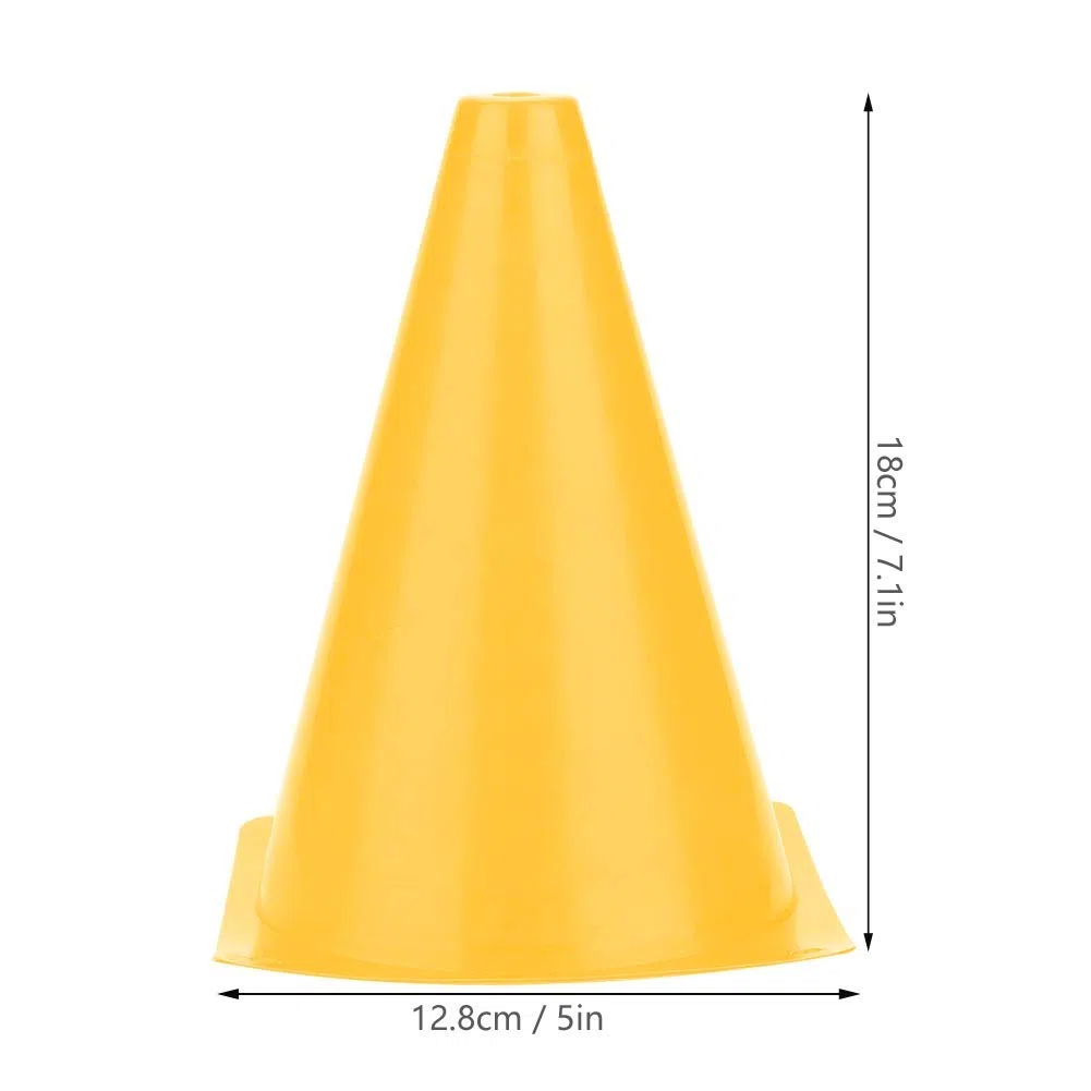 Alomejor 6 szt. 18 cm rożki sportowe piłka nożna szkolenie szyszki znacznik ruch zestaw (żółty)