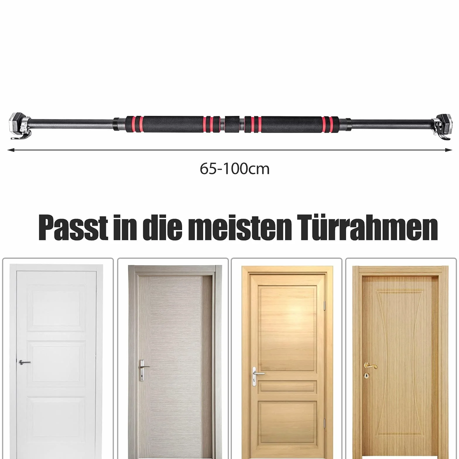 COSTWAY Drążek do podciągania do futryny drzwi 120 kg 65-100 cm regulowany