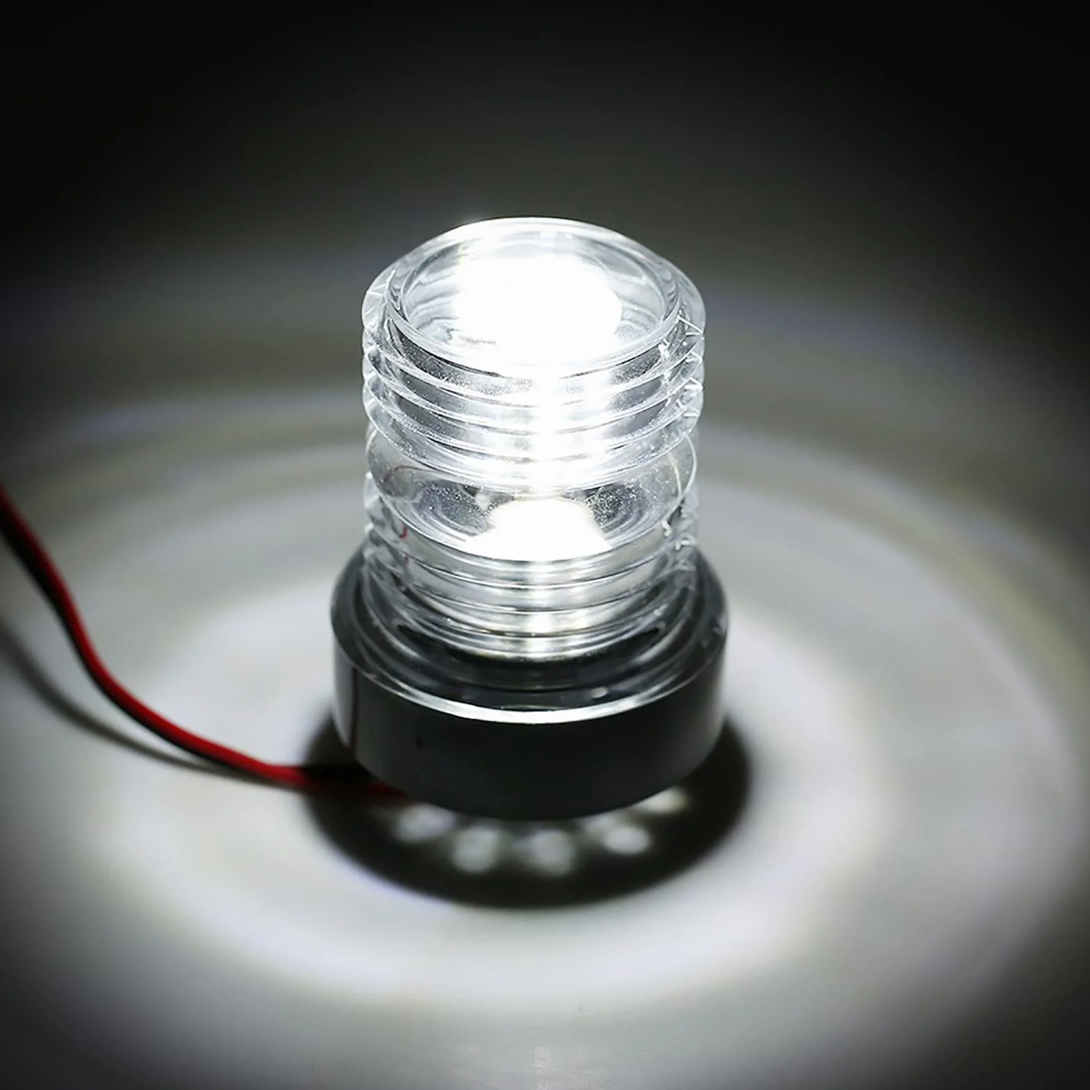 Keenso Światło do przyczepy łodzi 12 V, światła nawigacyjne do łodzi, światła nawigacyjne LED, 360°, wodoodporne, okrągłe oświetlenie LED, łuk, do łodzi, jachtów, części zamiennych