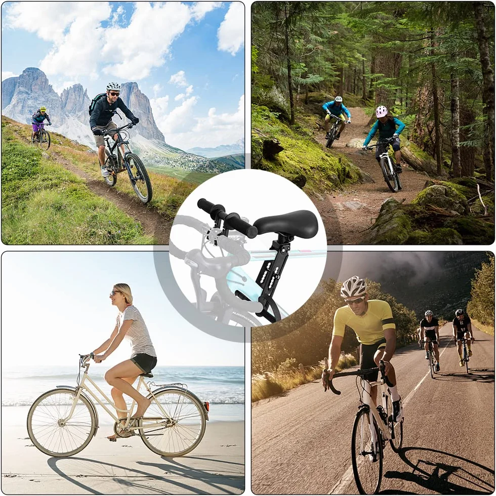 ADDLIVE Fotelik rowerowy dla dzieci, przedni montaż fotelika rowerowego dla dzieci, siodełko rowerowe MTB, przednia kierownica rowerowa z pedałem dla dzieci w wieku 2-6 lat, zdejmowany przenośny fotel
