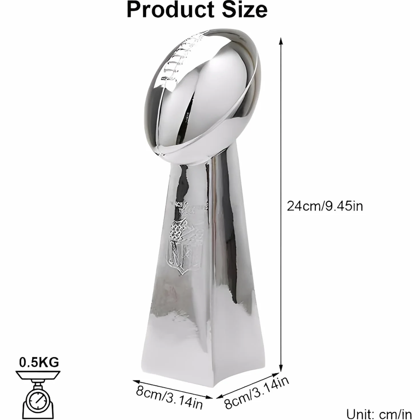 Replika Pucharu Super Bowl, Trofea Lombardi Piłkarskie Kolekcjonerska Pamiątka do Dekoracji Domu Biura, Idealny Prezent dla Fanów Fantasy Football