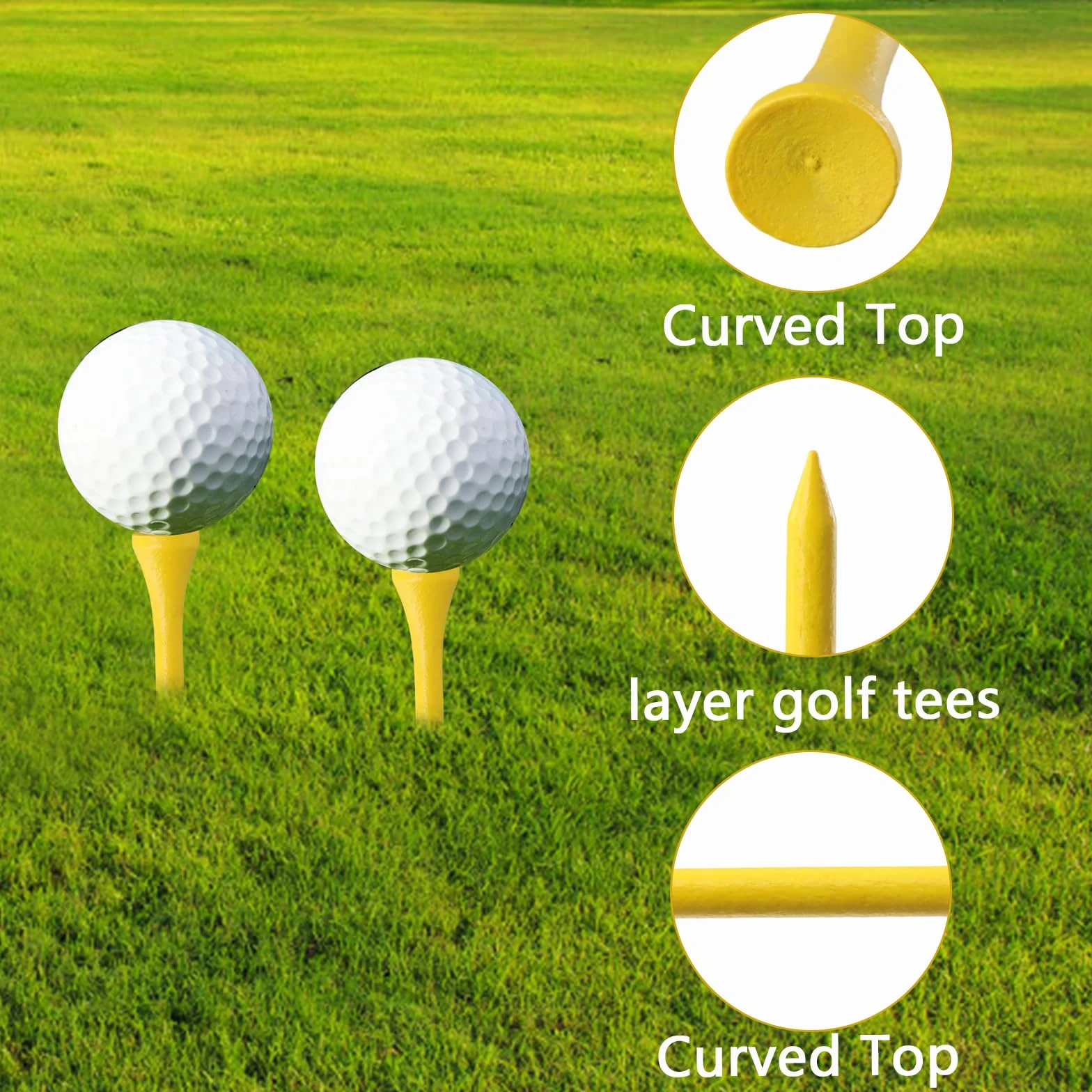Bambusowe koszulki golfowe 70 mm biodegradowalne 100 sztuk