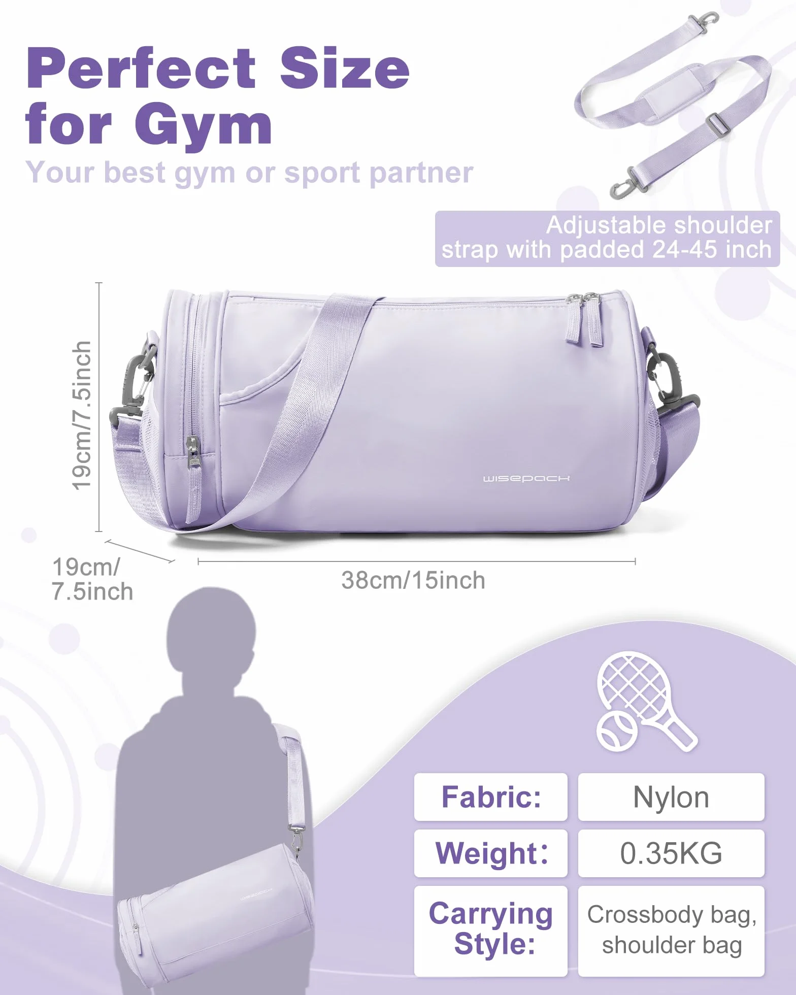 Torba sportowa na siłownię z przegrodą na buty dla mężczyzn i kobiet Fitness Holdall Barrel