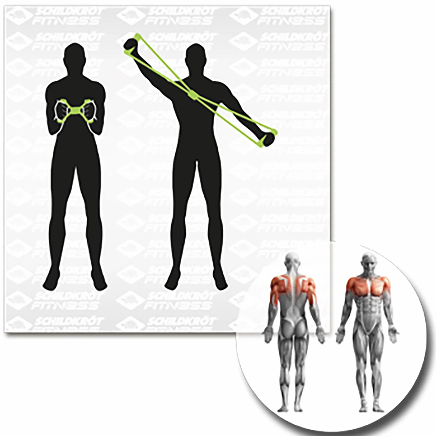 Schildkröt Fitness Expander zestaw 3-częściowy zielony antracyt siatkowa torba