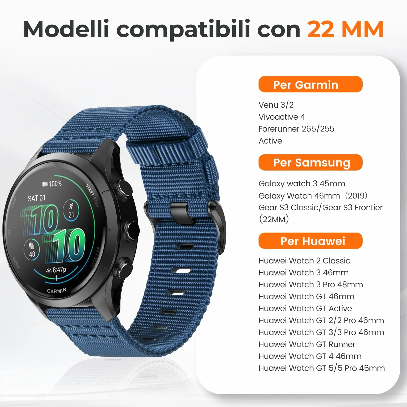 Kompatybilny z Garmin Instinct E45 mm/Instinct E40mm/Instinct 3-45 mm/Instinct 3-50 mm, pasek silikonowy 20 mm/22 mm/26 mm