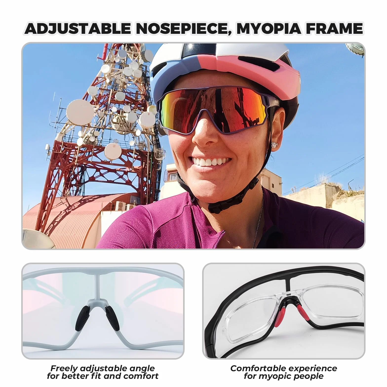 ROCKBROS Okulary Rowerowe Okulary Przeciwsłoneczne z Polaryzacją UV400 Kobiety Mężczyźni Okulary Przeciwwiatrowe Okulary Sportowe Okulary Rowerowe do Jazdy na Rowerze