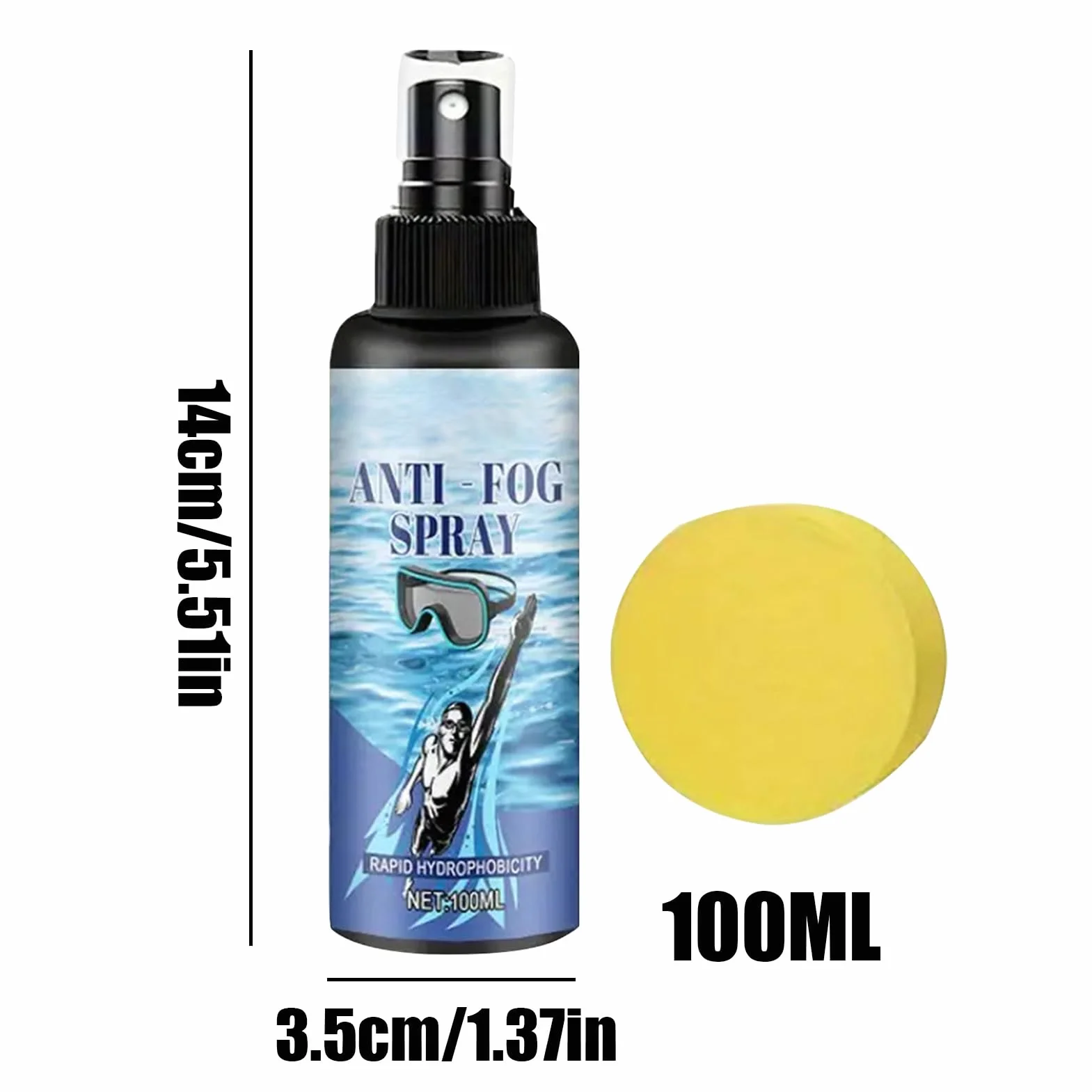 ?rodek przeciw parowaniu gogle p?ywackie - rozwi?zanie przeciwmgielne do przezroczystych okularów nurkowych - 100 ml przeno?ny wodoodporny p?yn do nurkowania dla sportowców nurkowania, treningu