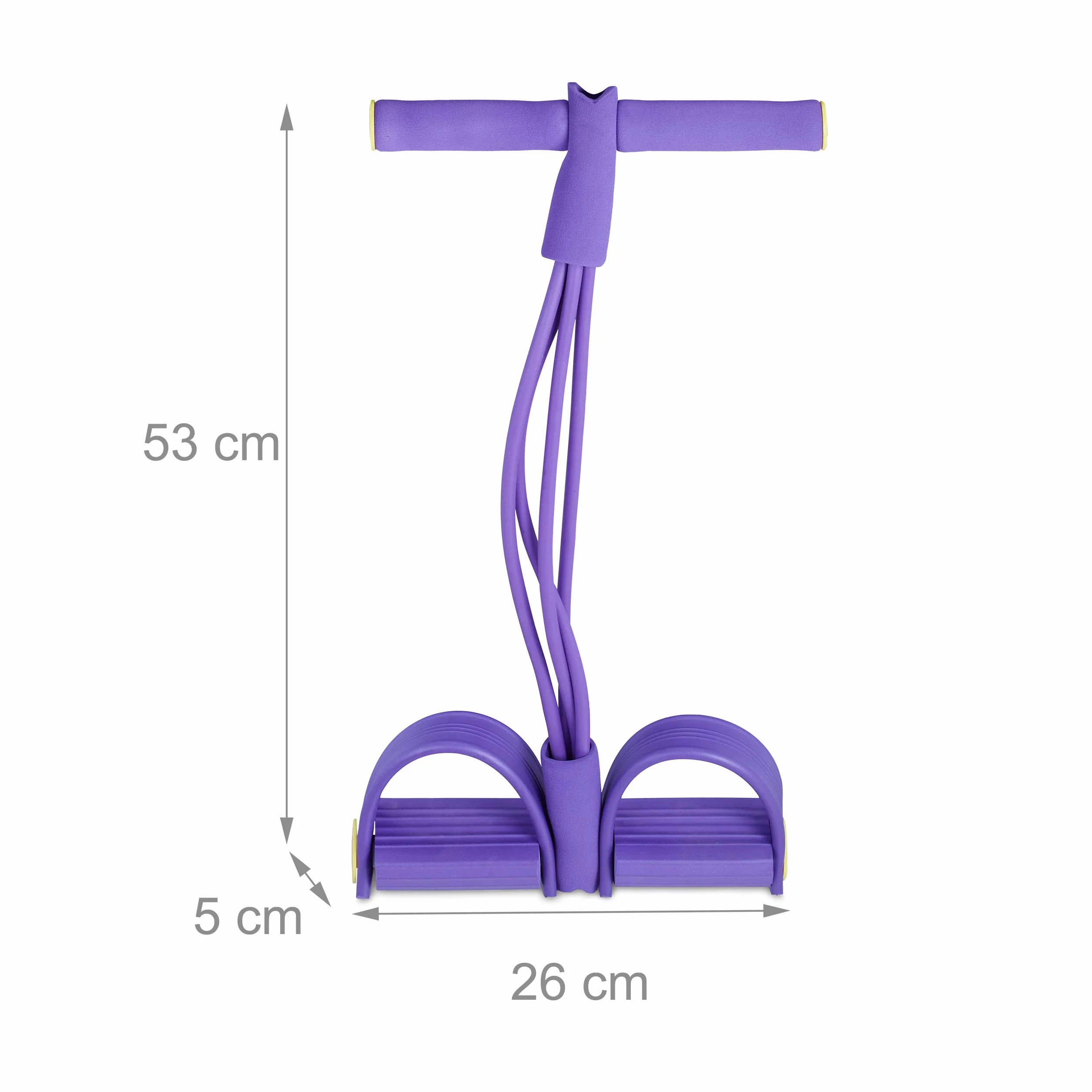 Relaxdays Multi Expander regulowane pedały uchwyt wielofunkcyjny taśma oporowa do fitness fioletowy