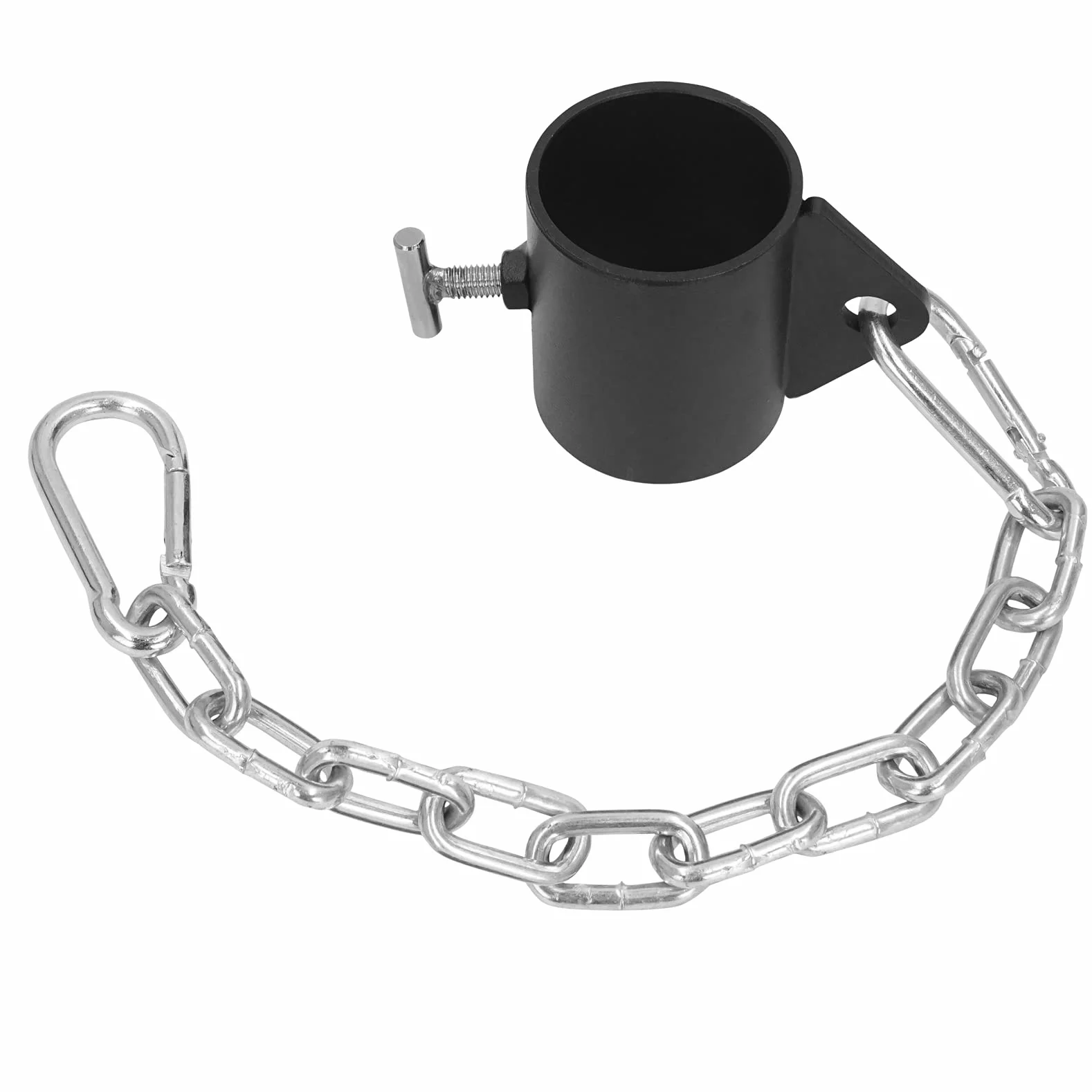 Aoneky Platforma rzędowa w kształcie litery T 5 cm mocowanie oczka z łańcuszkiem regulowany kołnierz olimpijski do pojedynczego uchwytu D Triceps Lat Pull Down Bar