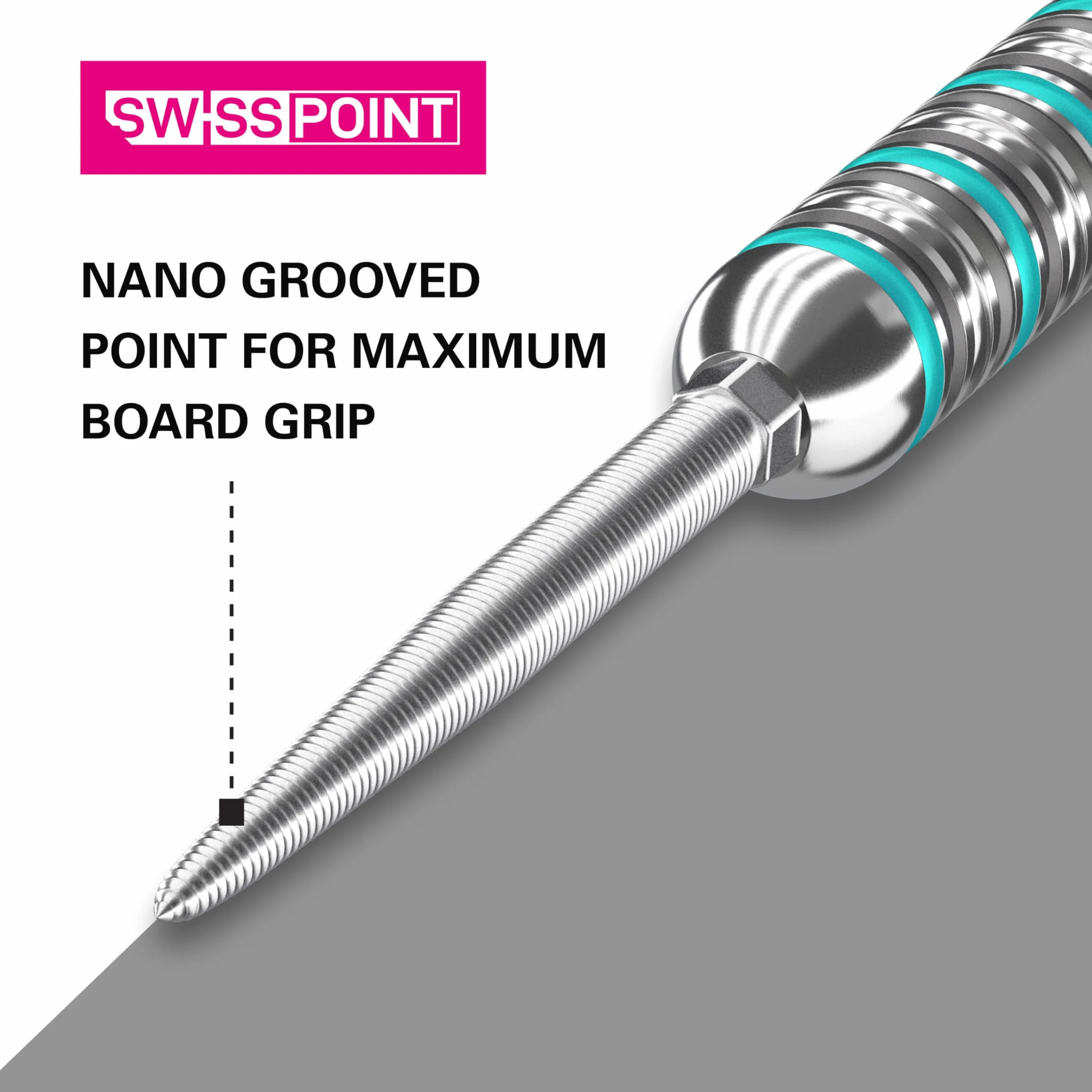 Target Darts Swiss Points Końcówki do rzutek Nano Swiss Point 40 mm srebrne zestaw 3 końcówek