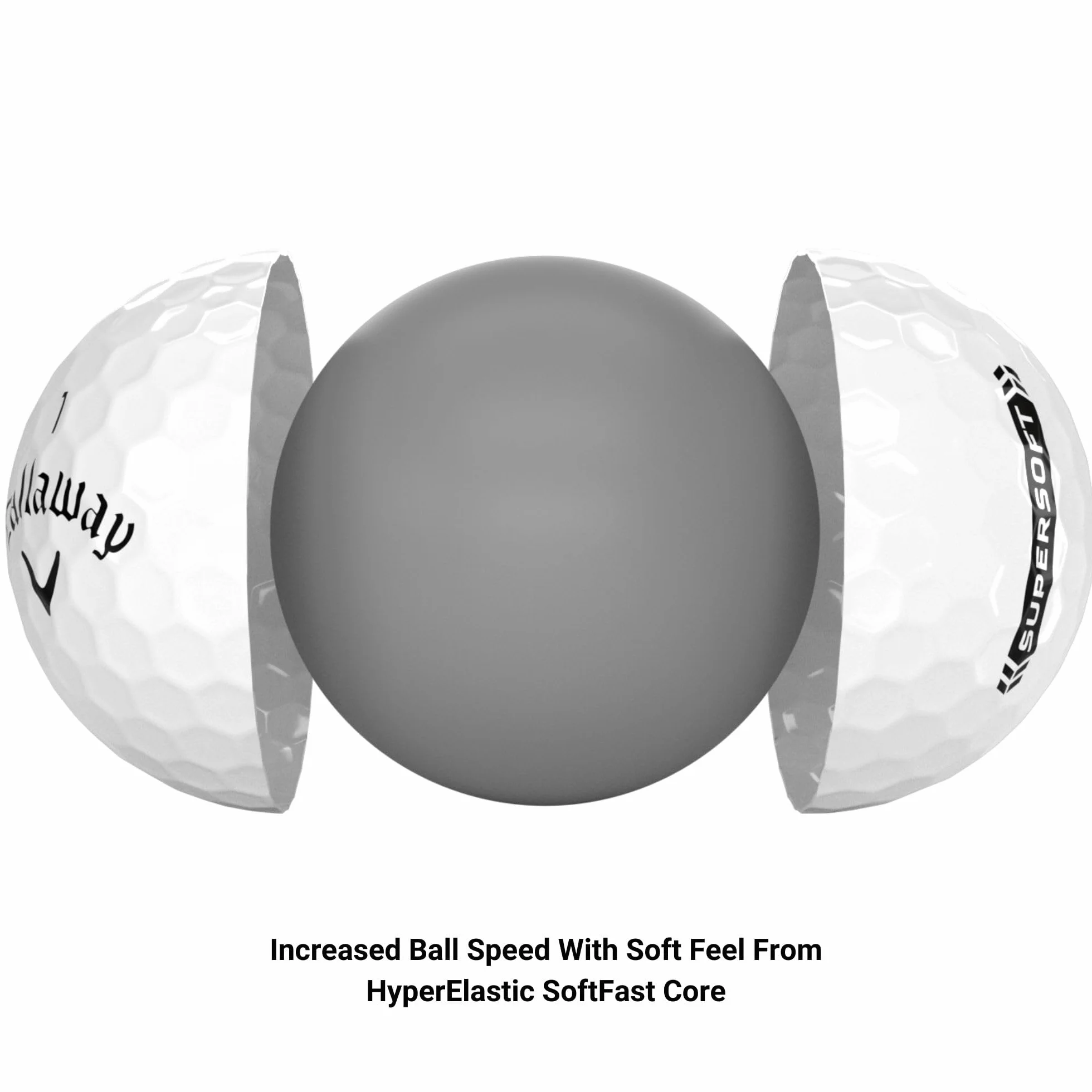 Callaway Golf Supersoft piłka golfowa 2023 biała hybrydowa, jeden tuzin