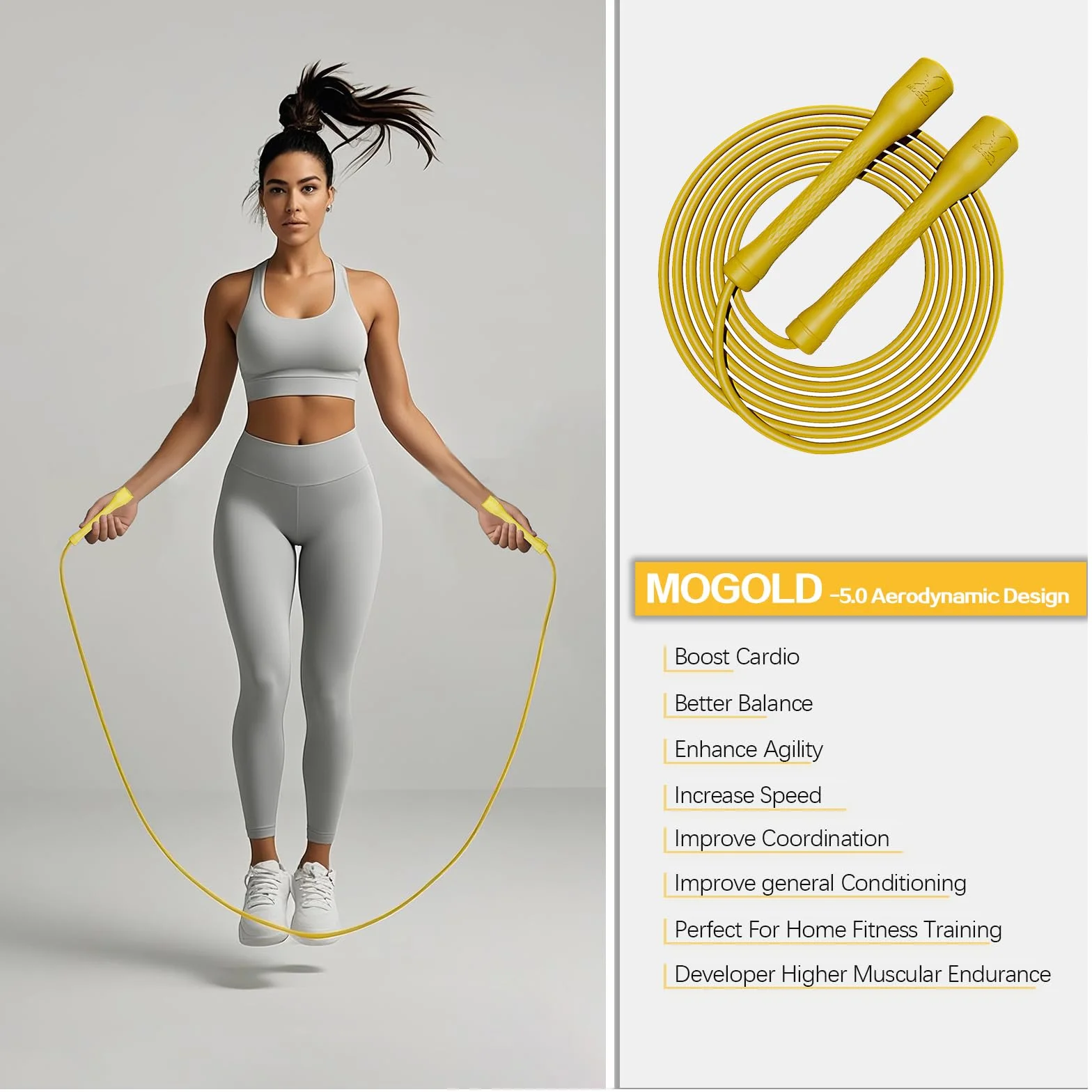 Skakanka treningowa, skakanka PCW 5 mm, regulowana długość z nietłukącymi się uchwytami, idealna dla początkujących i zaawansowanych sportowców, fitnessu, cardio i boksu