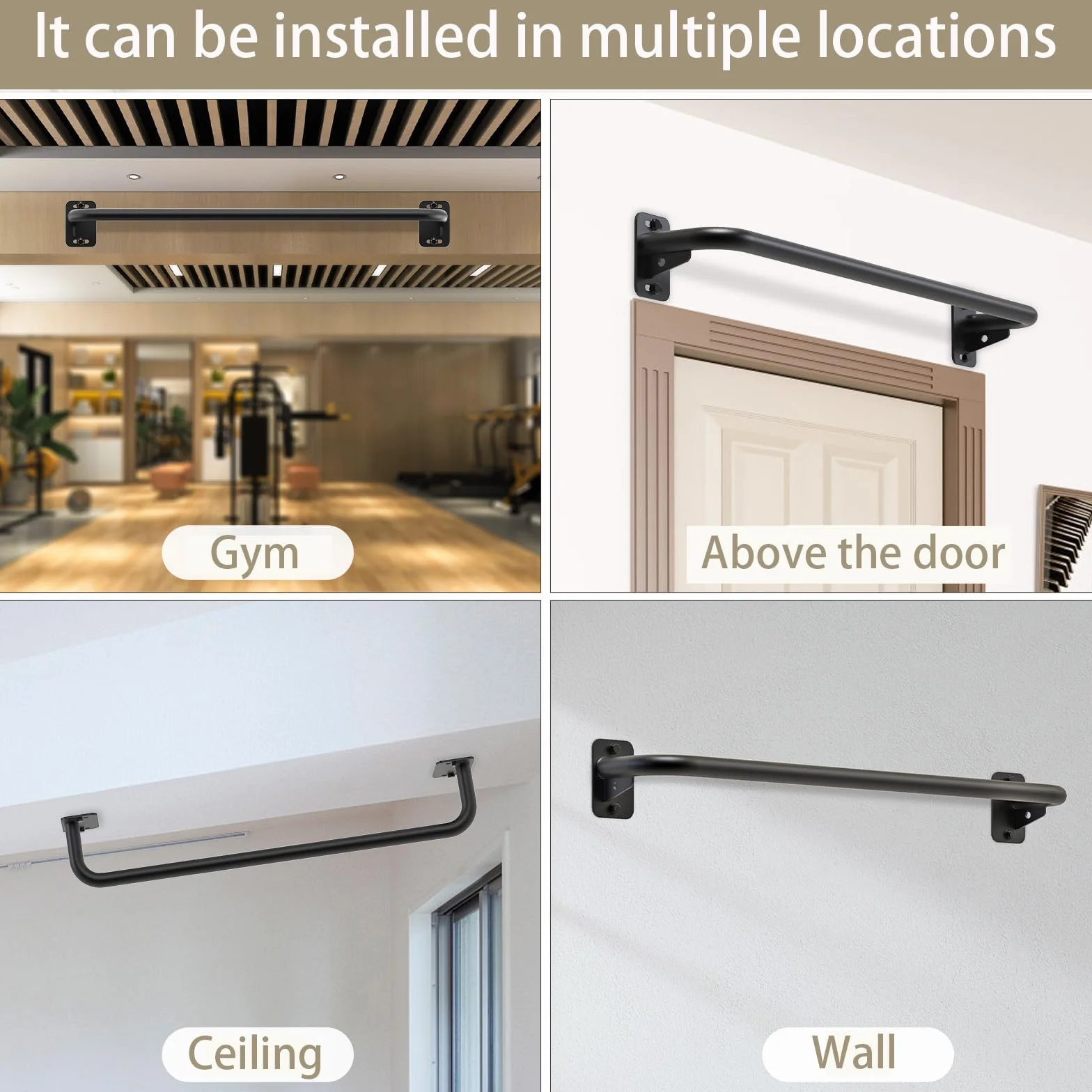 BeneLabel Drążek do podciągania, montowany na ścianie, drążek do podciągania, sufitowy, do ćwiczeń, 95 cm, siła górnej części ciała, sprzęt do wyciągania dla dorosłych/nastolatków, górna część ciała