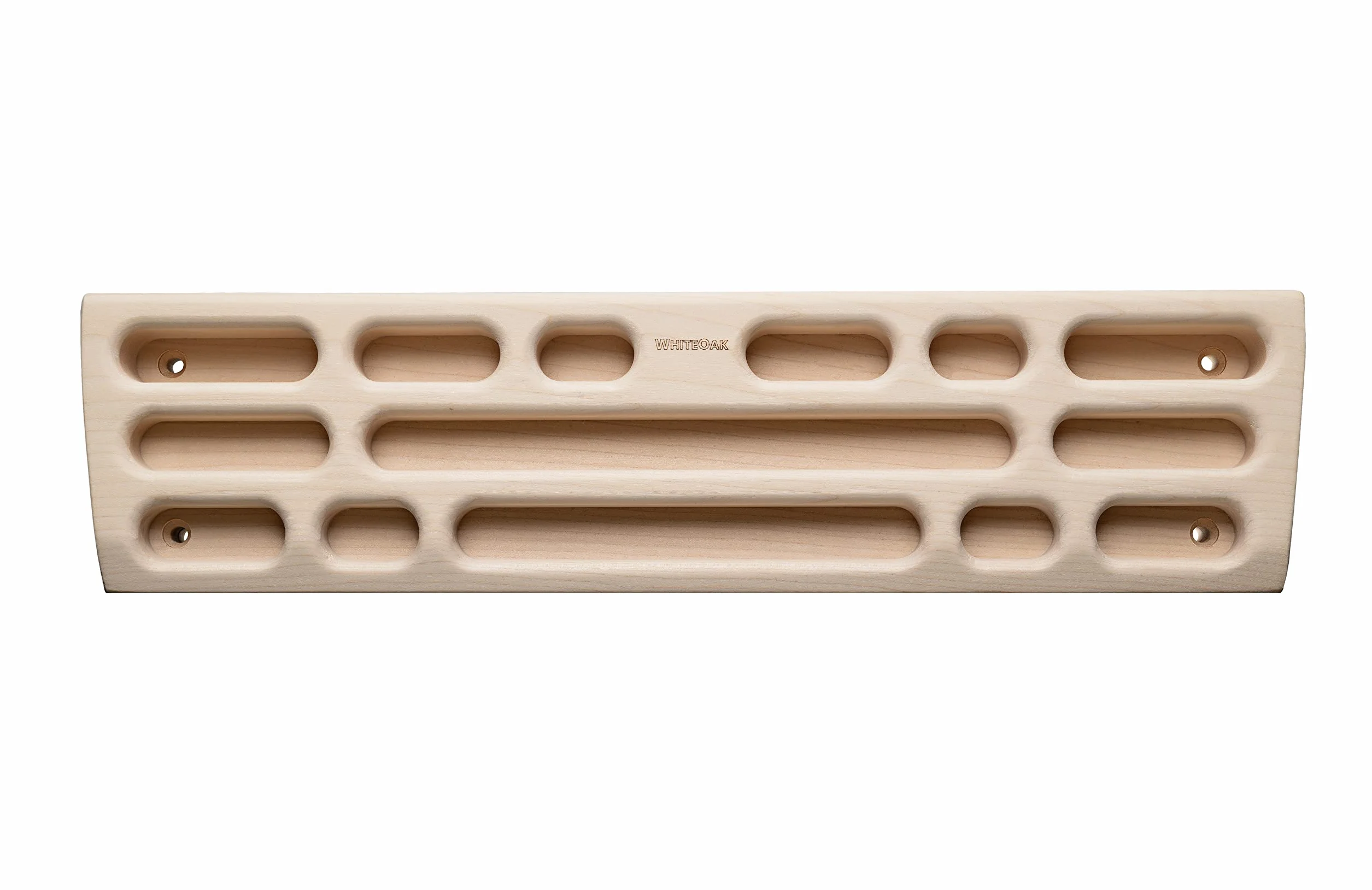 Whiteoak Drewniana deska do treningu wspinaczkowego, 50 x 12,5 x 4,4 cm, deska treningowa do wspinaczki, z akcesoriami do gry w boulder – drewno klonowe