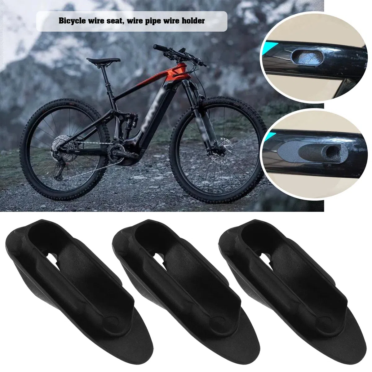 SG Store 10 sztuk Rowerowa linia rowerowa Zacisk wymienny do roweru Opaski kablowe Akcesoria rowerowe Przerzutka Linka Plastikowa czarna