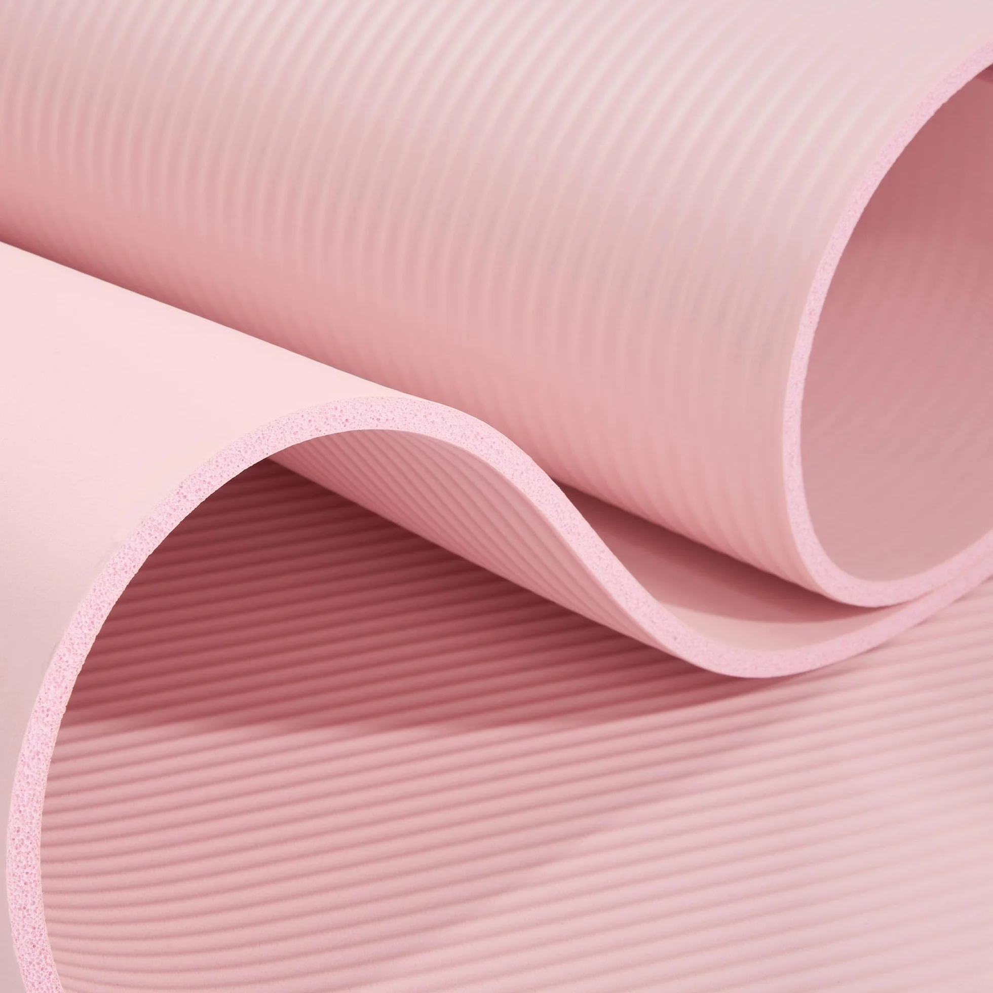 HyperMotion Mata do Ćwiczeń Fitness i Jogi NBR 183x61x0,8 cm Różowa, Antypoślizgowa, 8 mm, z Paskiem do Ćwiczeń i Przenoszenia, do Jogi, Pilatesu i Stretchingu