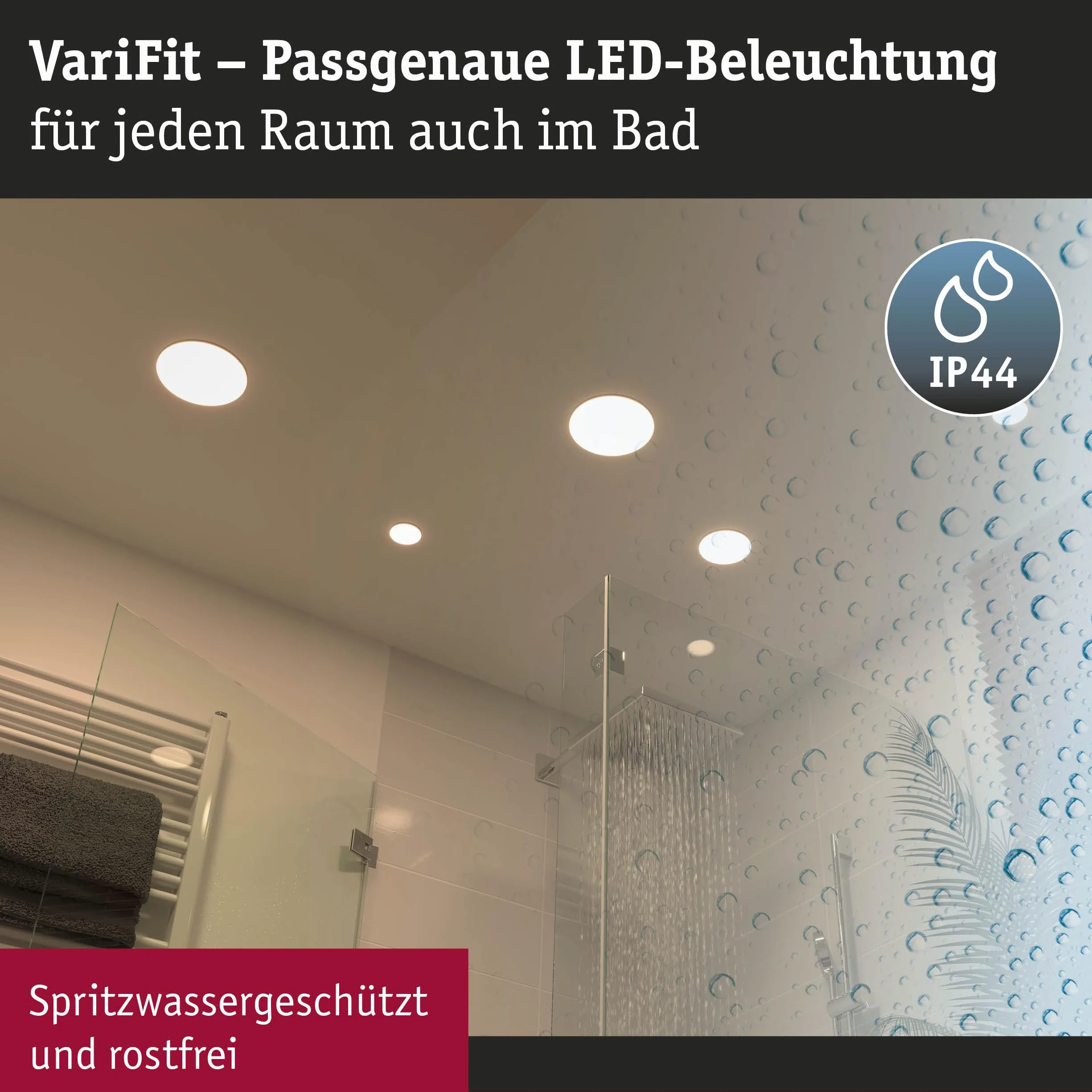 Paulmann Veluna VariFit Panel LED IP44 185mm Okrągła Oprawa Wpuszczana 17,5W 4000K Satynowa