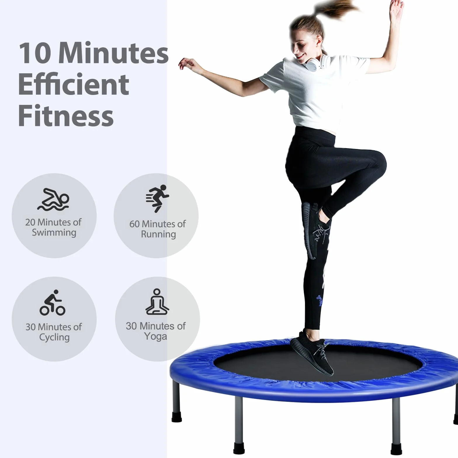 LIFEZEAL Składana trampolina Mini Bouncer Ø 101 cm 150 kg